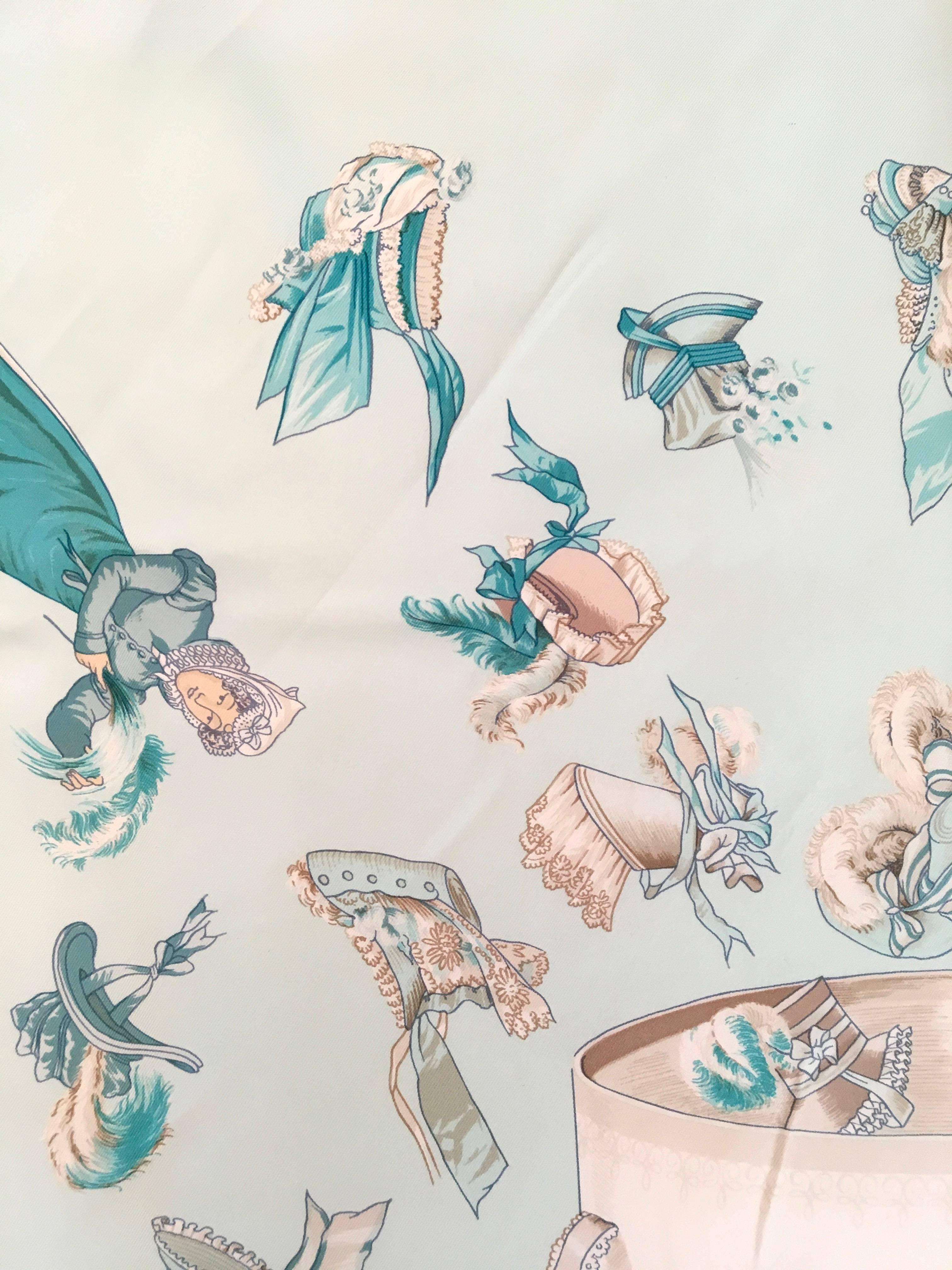 Presented here is a rare silk scarf from Hermes Paris. The scarf is a limited release from 2006 as a re-release of designs from 1956 by artist, Hugo Grygkar. This scarf is a beautiful flashback tribute to the original artwork from 60 years ago. The