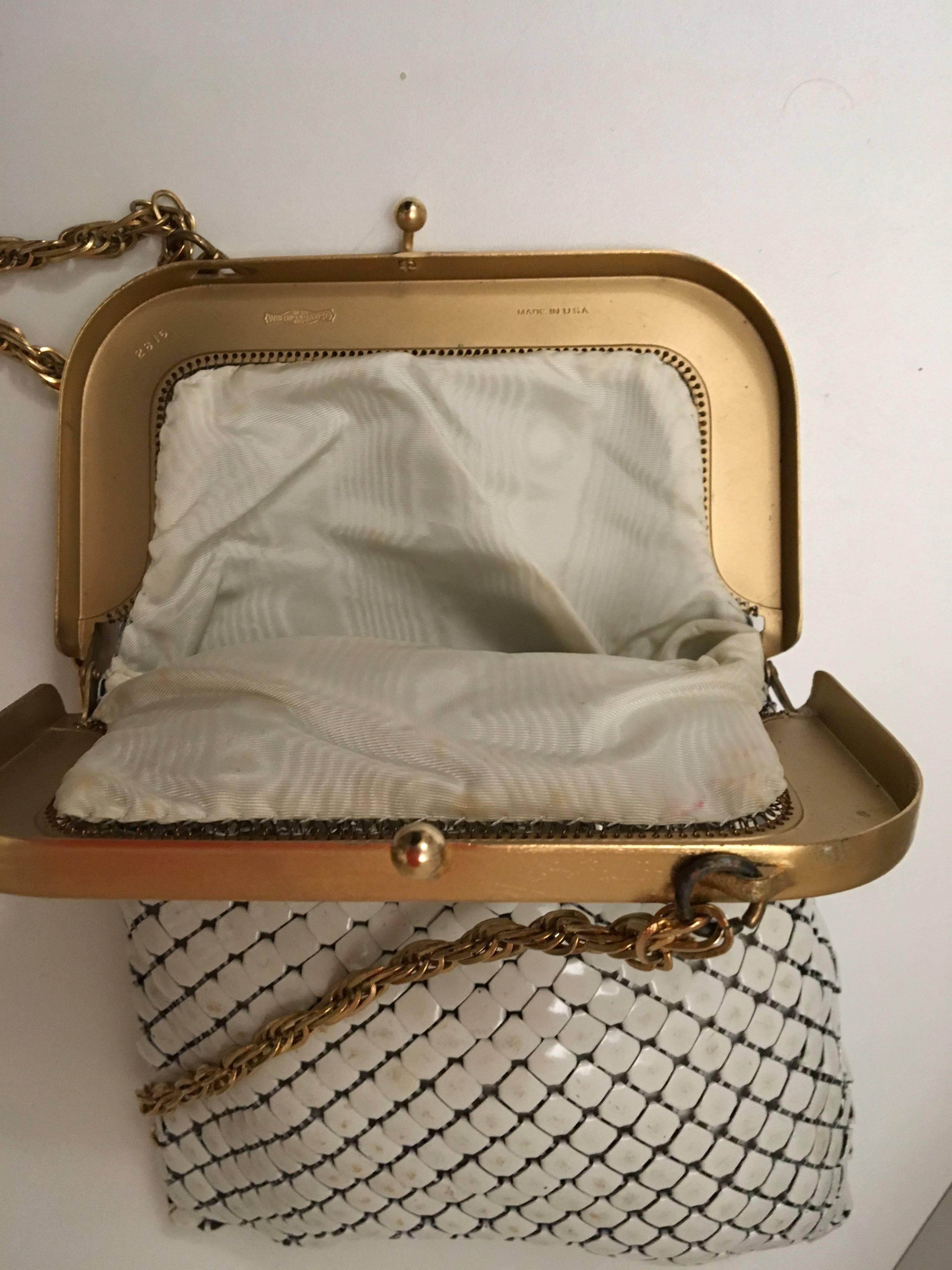 Whiting and Davis White Mesh Evening Purse 2