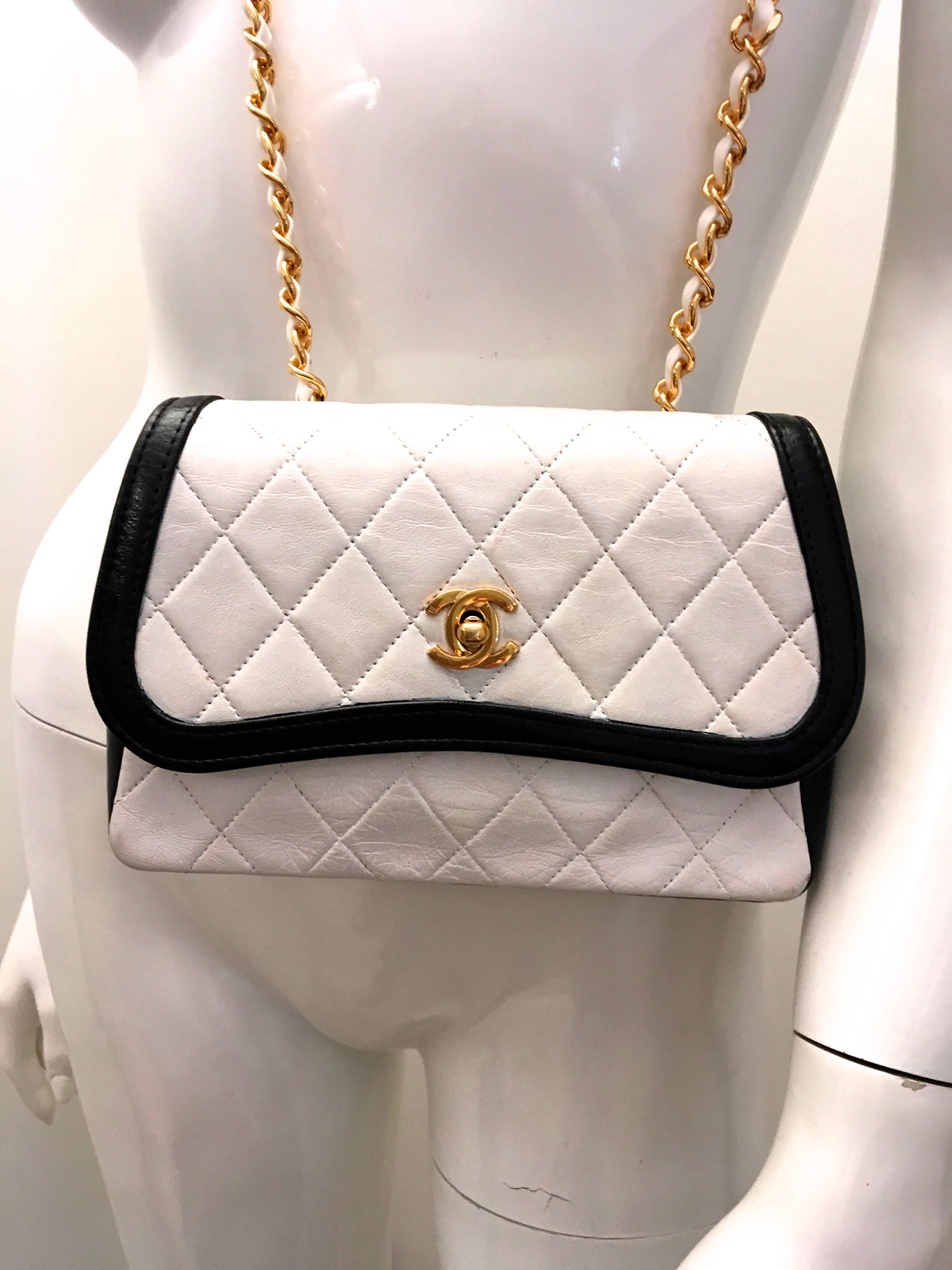 Chanel Crossbody Bag - Black and White 4