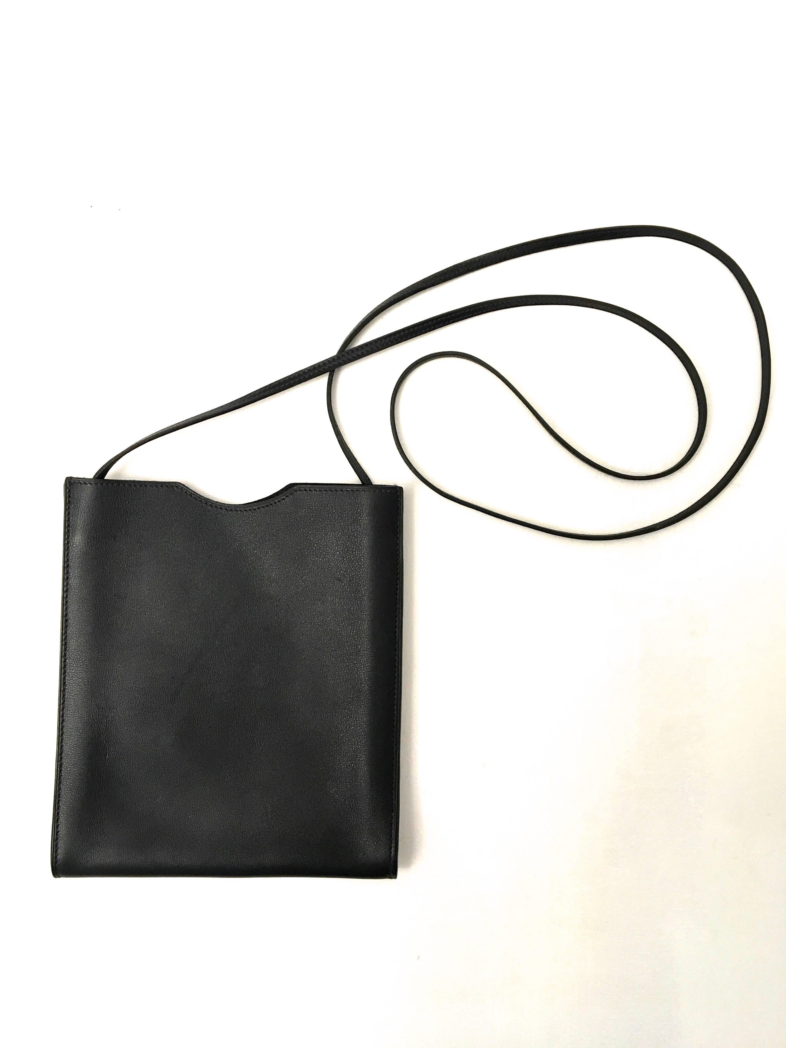 Black Hermes Dark Navy Blue Crossbody Bag