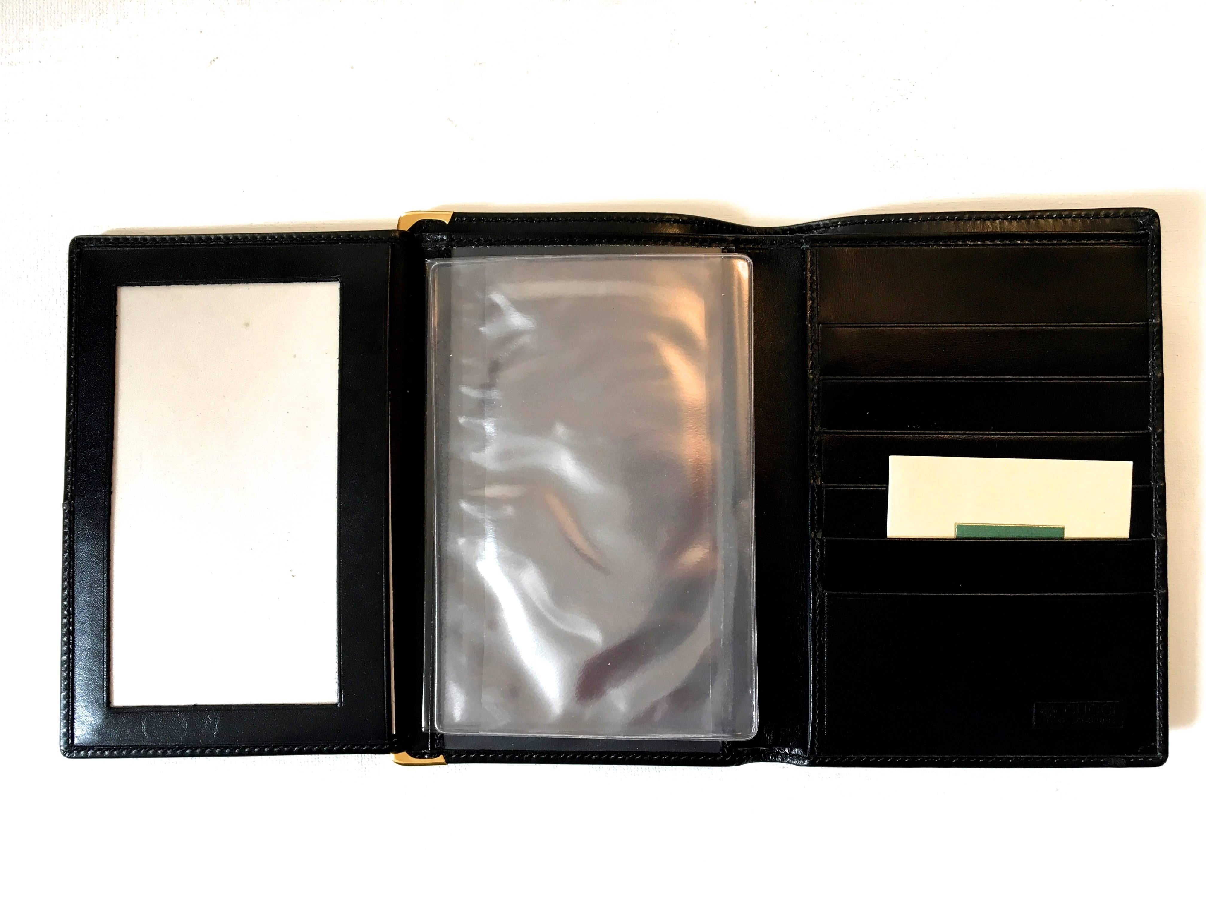 Black New Vintage Gucci Passport Holder / Business Wallet