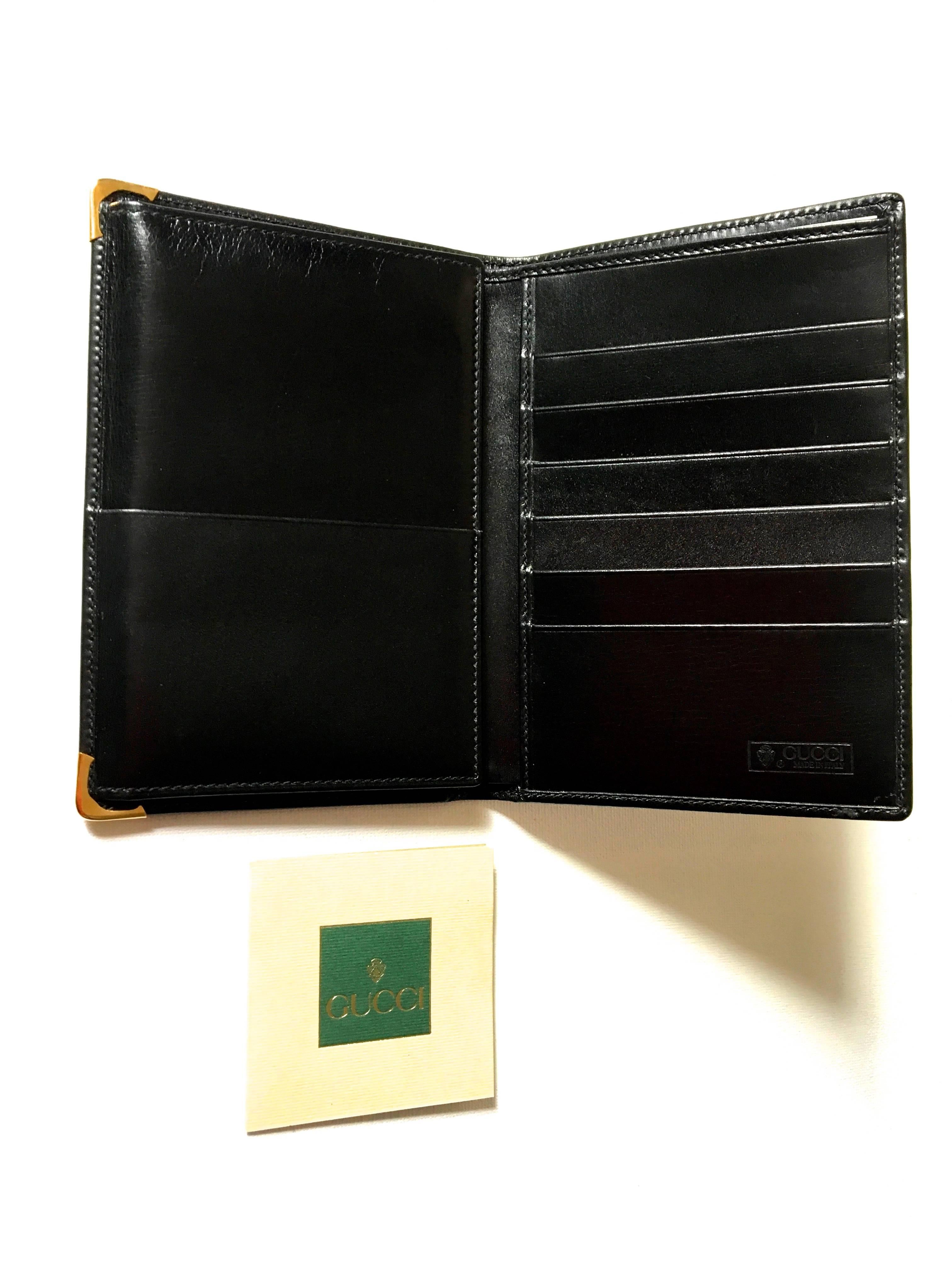 New Vintage Gucci Passport Holder / Business Wallet In New Condition In Boca Raton, FL