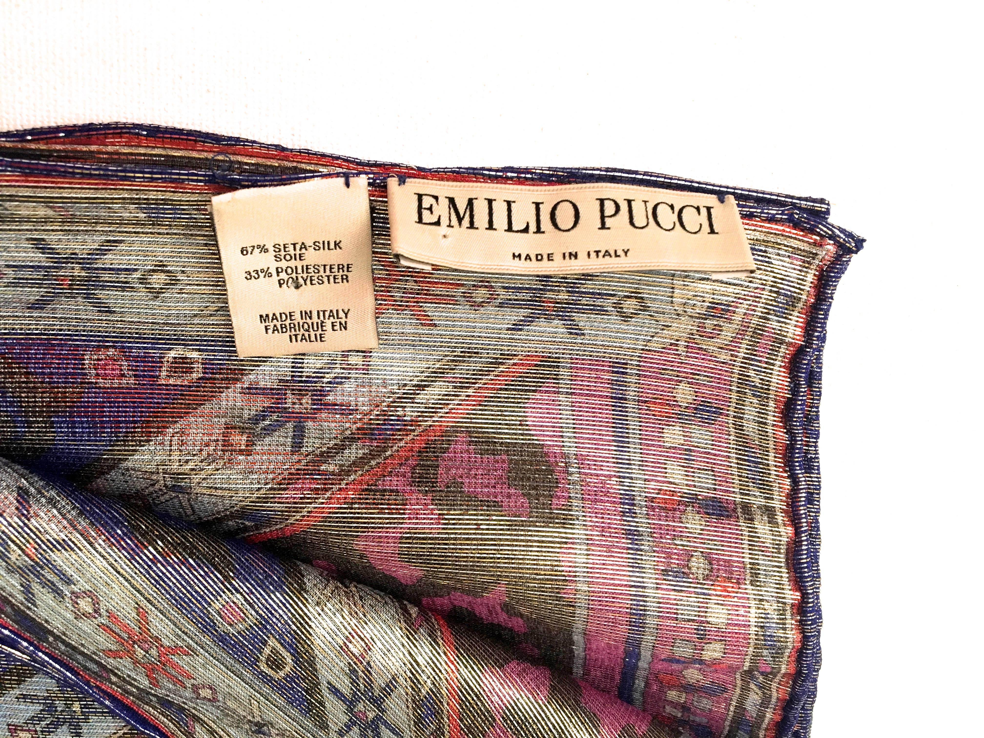 Rare Emilio Pucci Large Silk Sheer Shawl For Sale 1