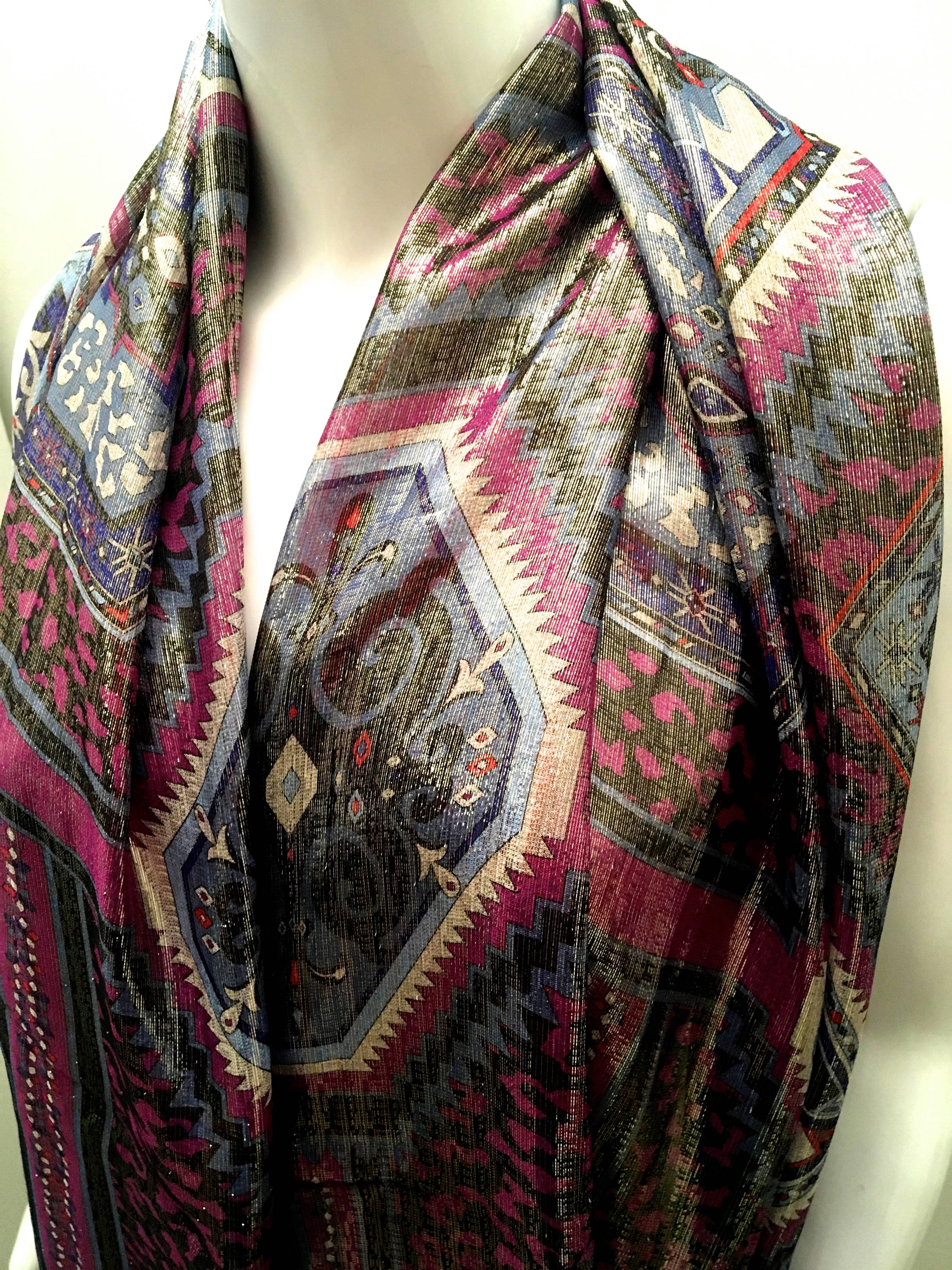 Rare Emilio Pucci Large Silk Sheer Shawl In New Condition For Sale In Boca Raton, FL