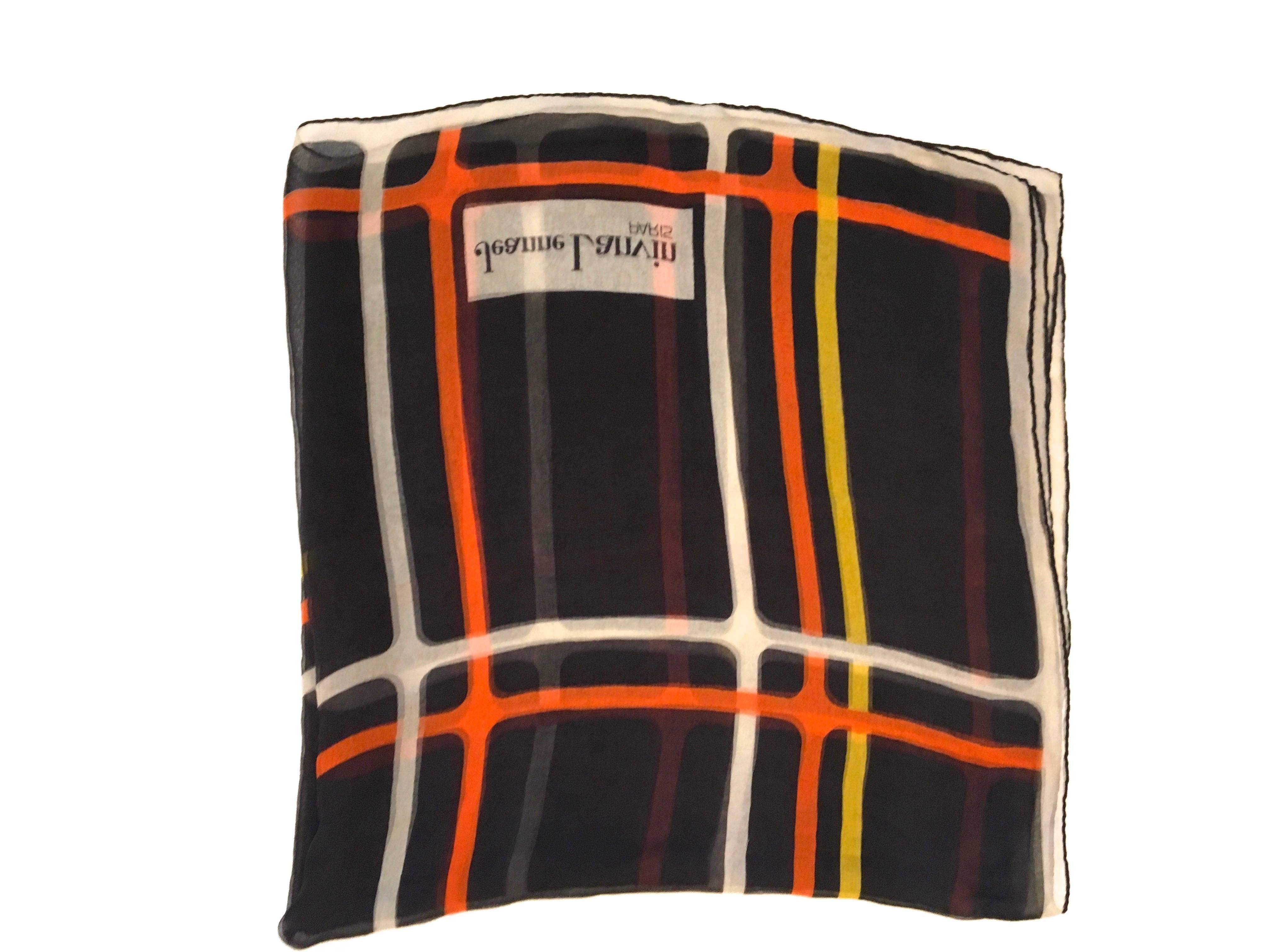 Presented here is a beautiful scarf from Lanvin Paris. The scarf is comprised of two panes of silk muslin. The two panes of fabric are  hand rolled together to created a gorgeous even design. The scarf is from the 1960's and near mint condition. The