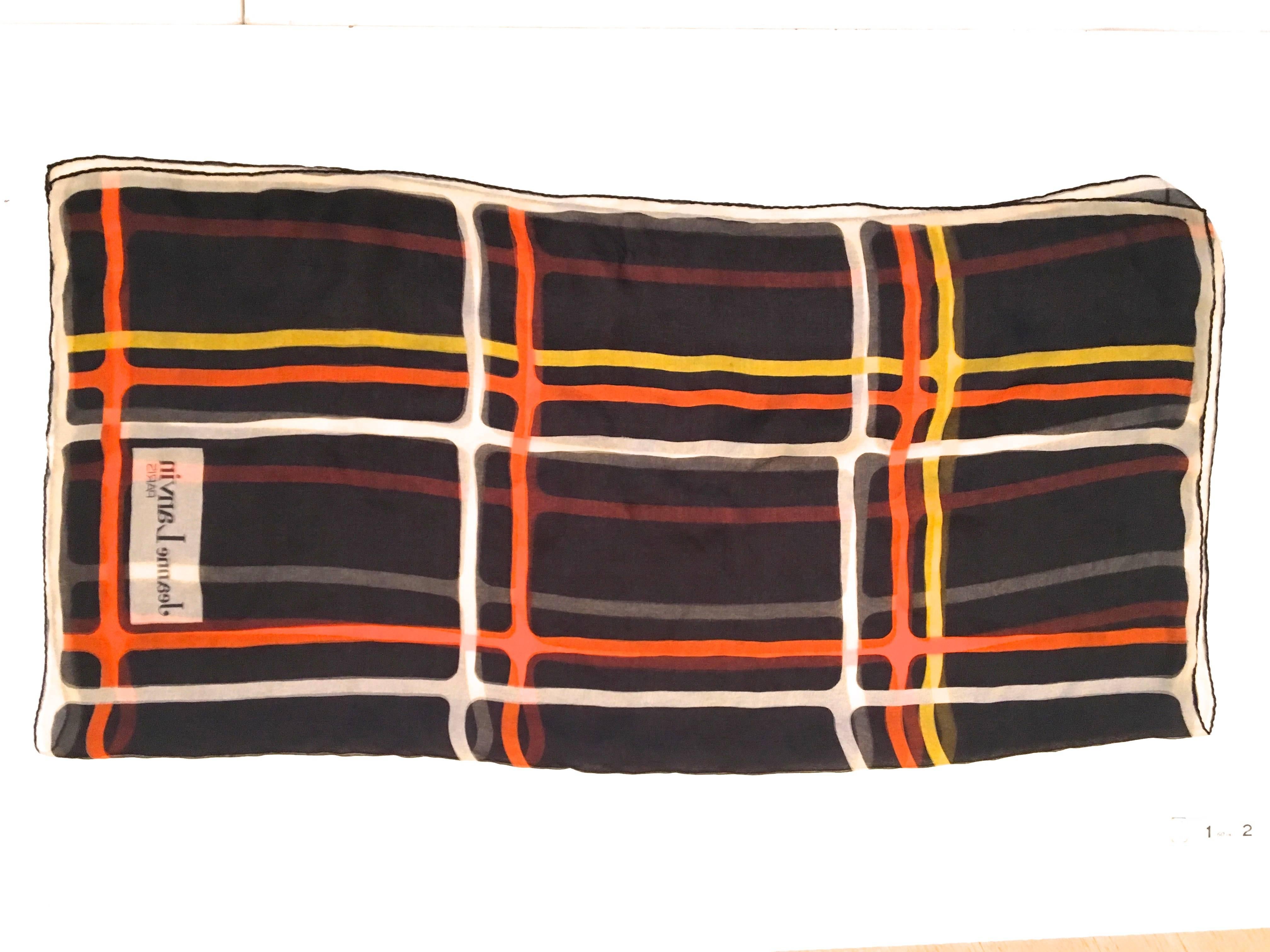 Rare 1960's Lanvin Silk Scarf For Sale 1