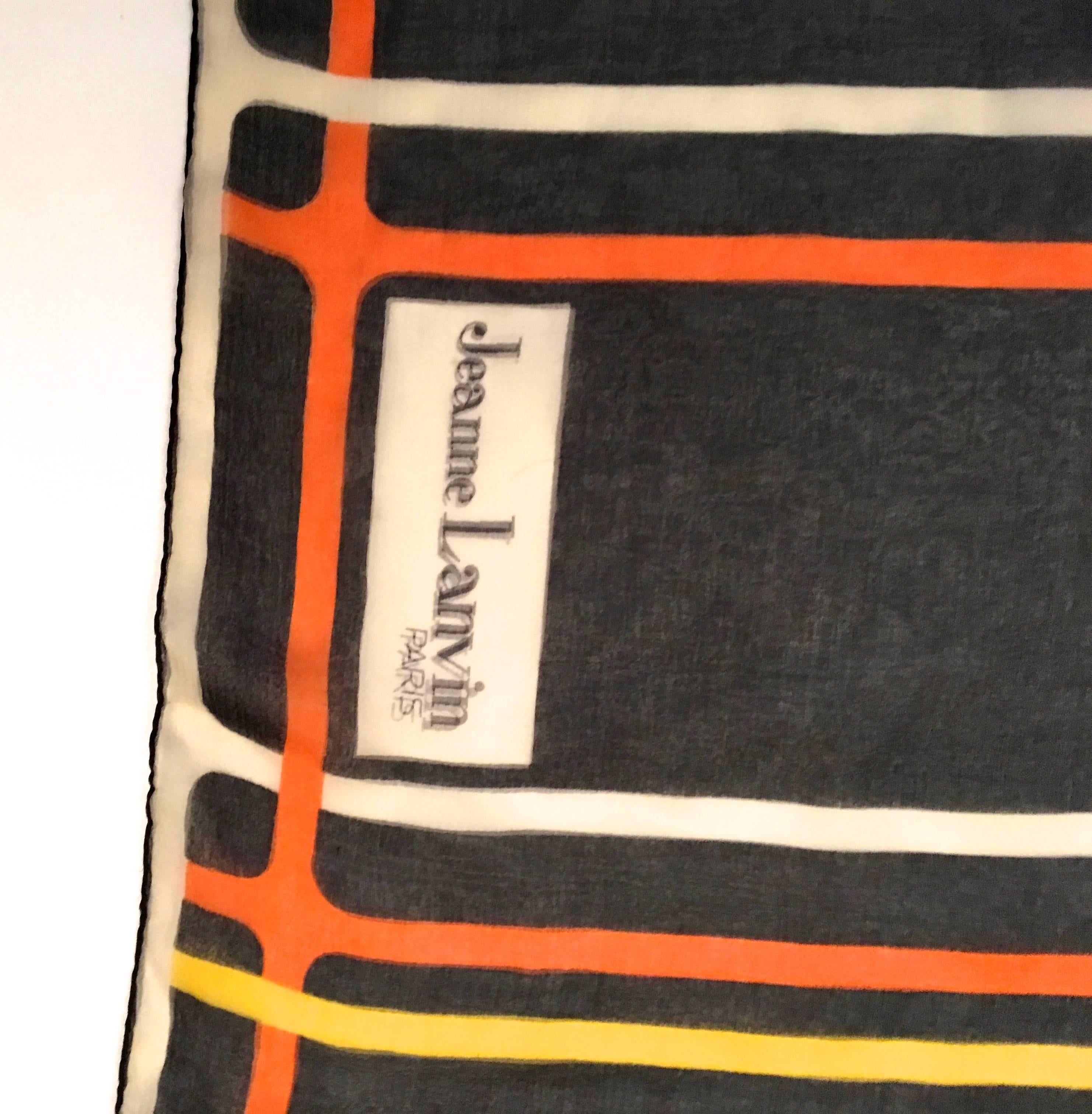 Women's Rare 1960's Lanvin Silk Scarf For Sale