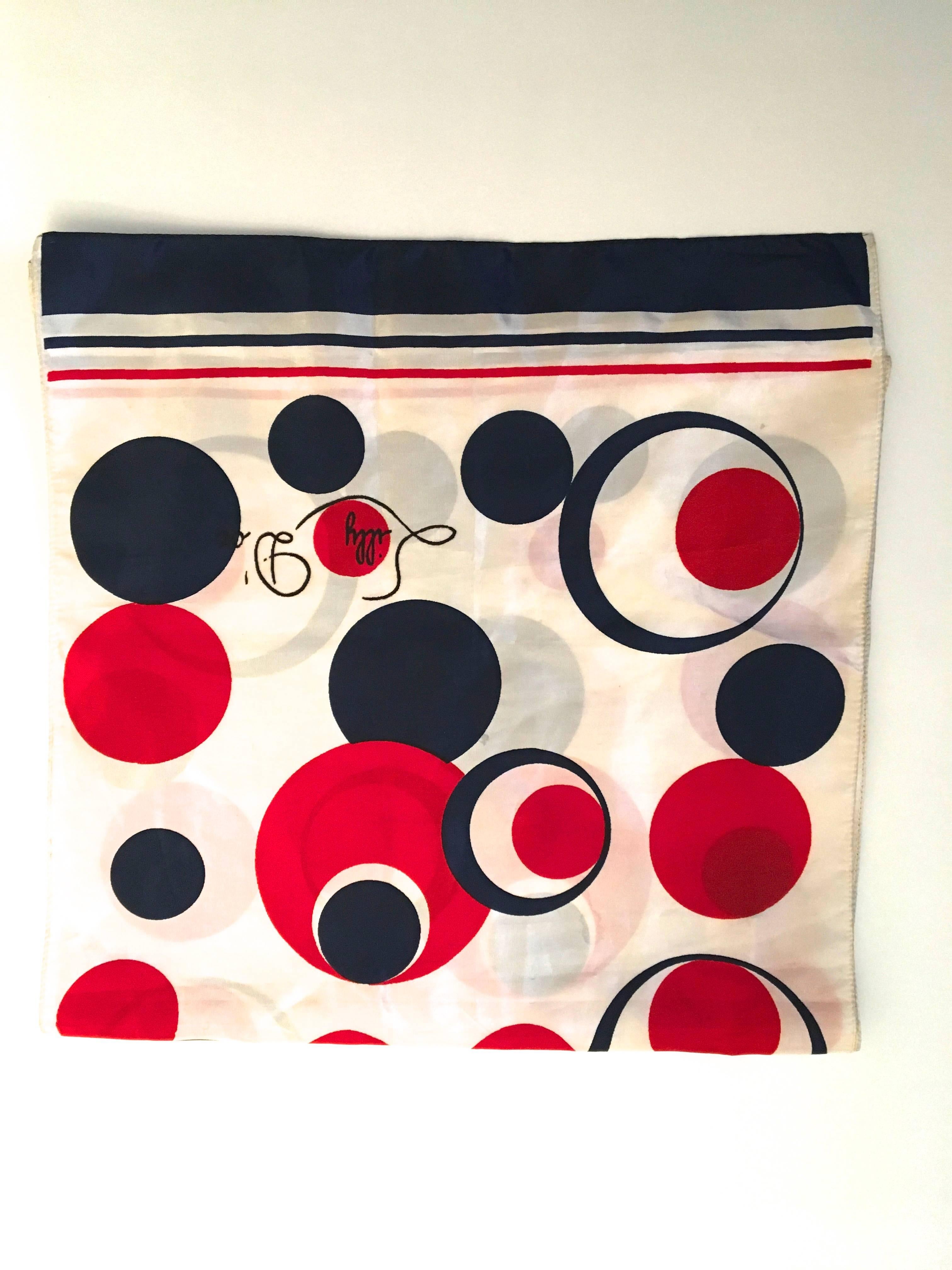 Women's Rare 1960's Lilly D'or Scarf - Mod Geometric Circles