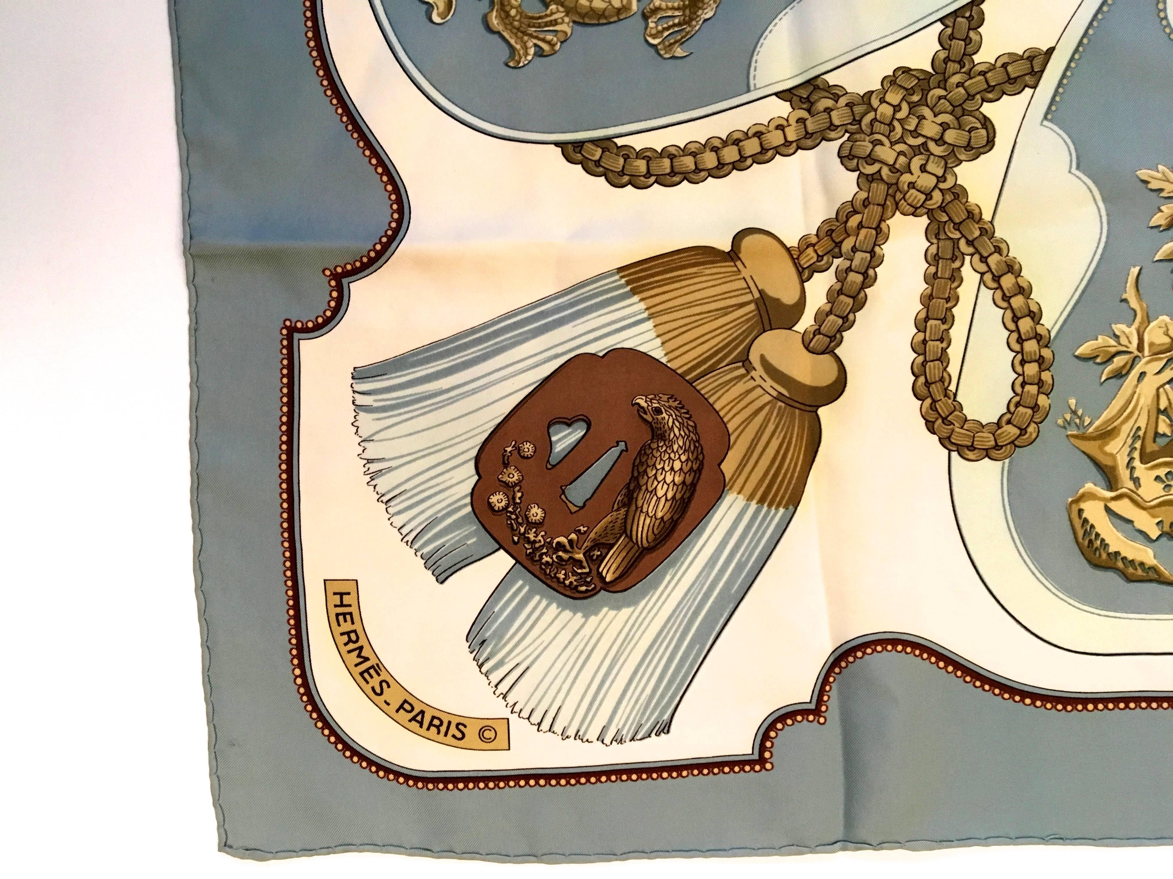 Women's or Men's Rare Vintage Hermes Scarf - 100% Silk