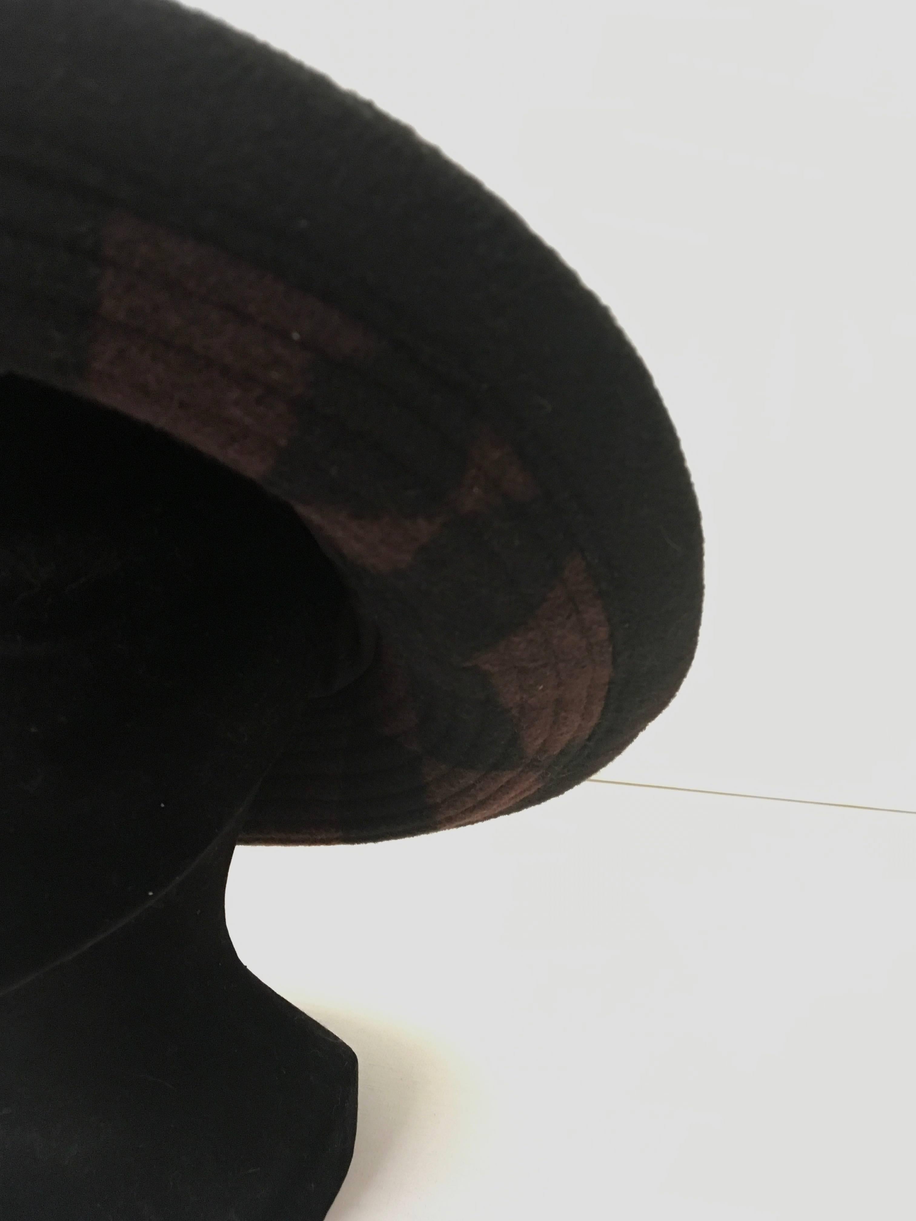Black Rare Hermes Hat - Size 58 For Sale