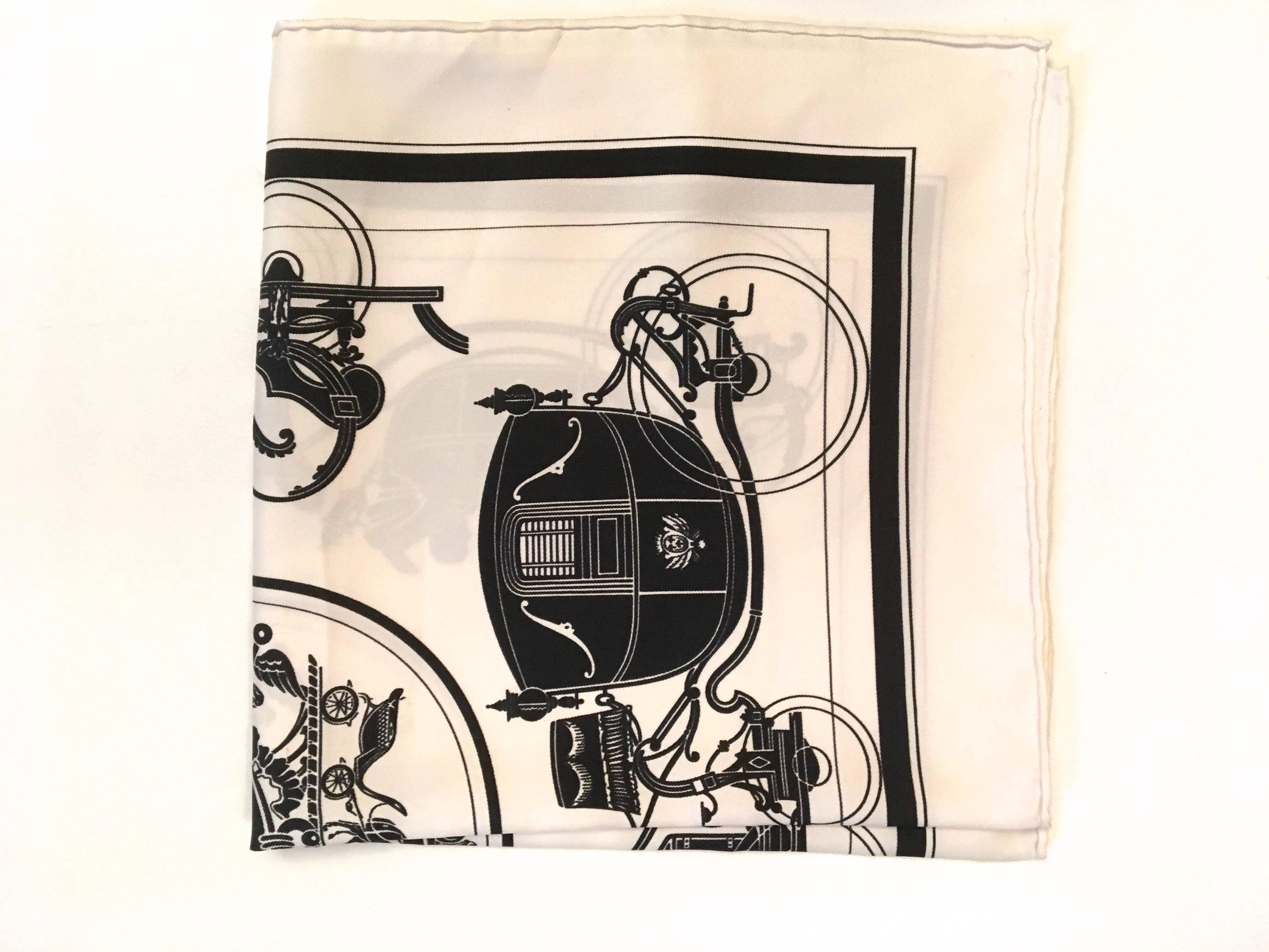 White Hermes Scarf - 100% Silk