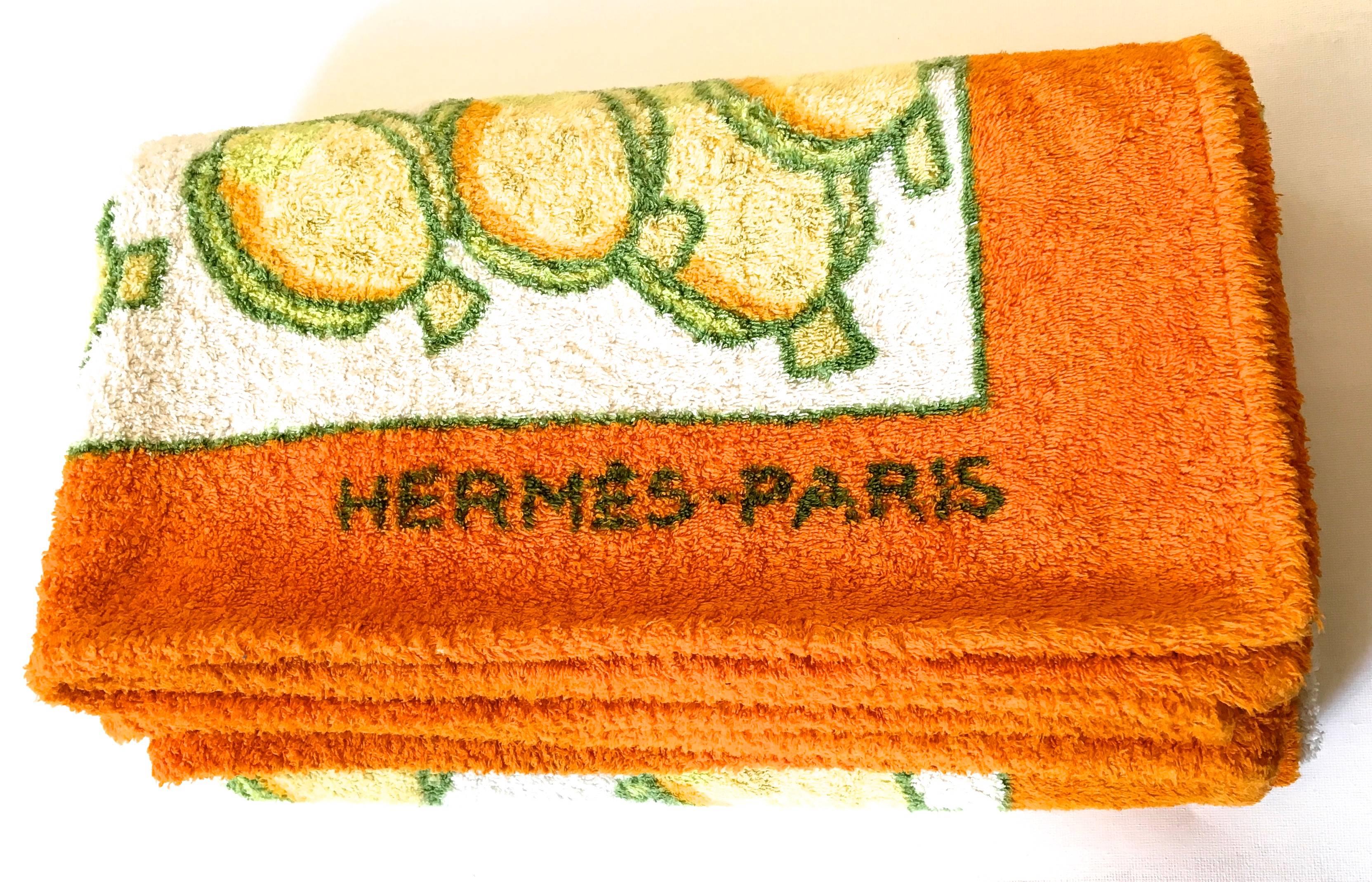 Beige Rare Hermes Beach Towel For Sale