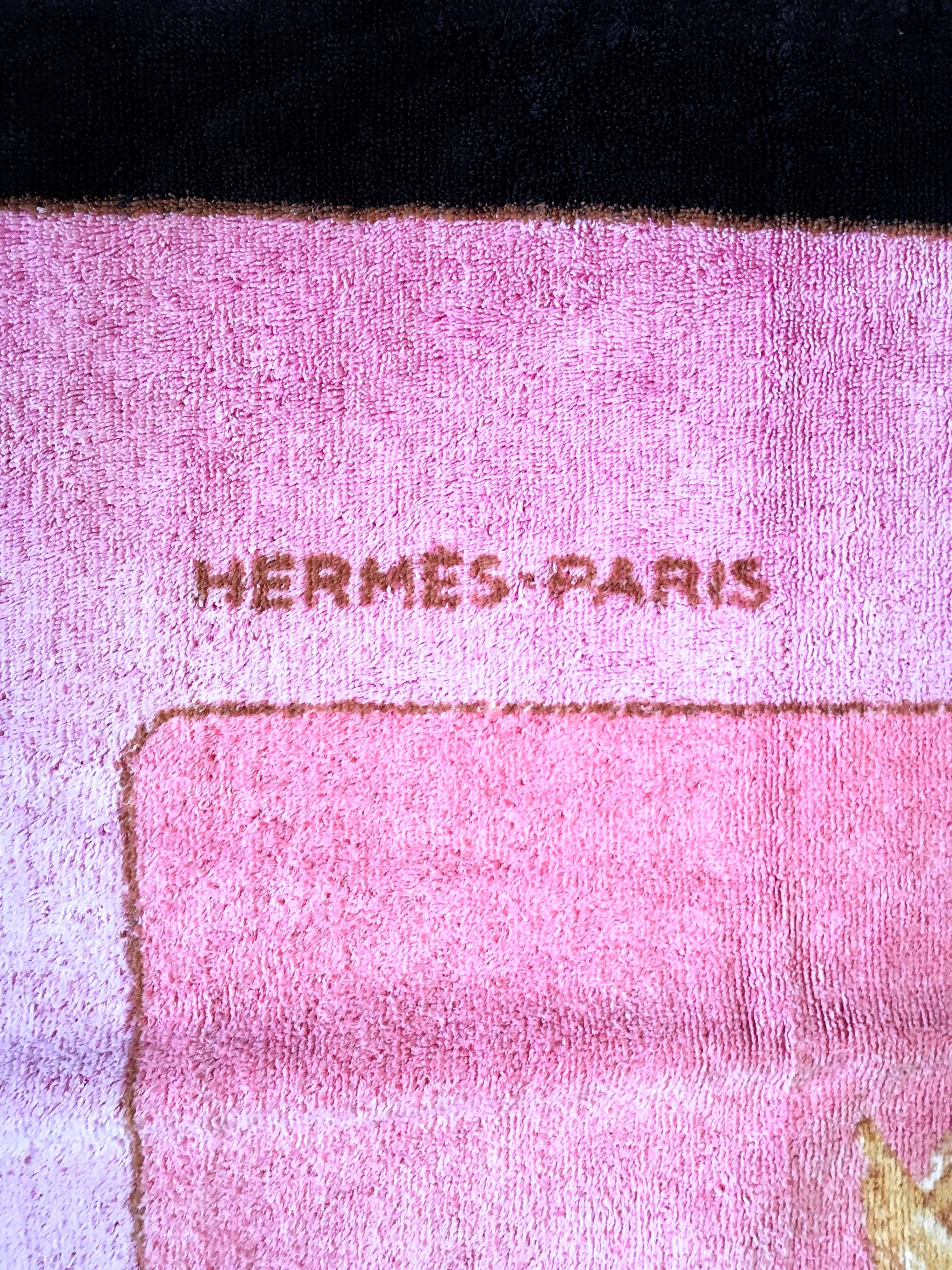 Purple Hermes Beach Towel - 100% Cotton  For Sale