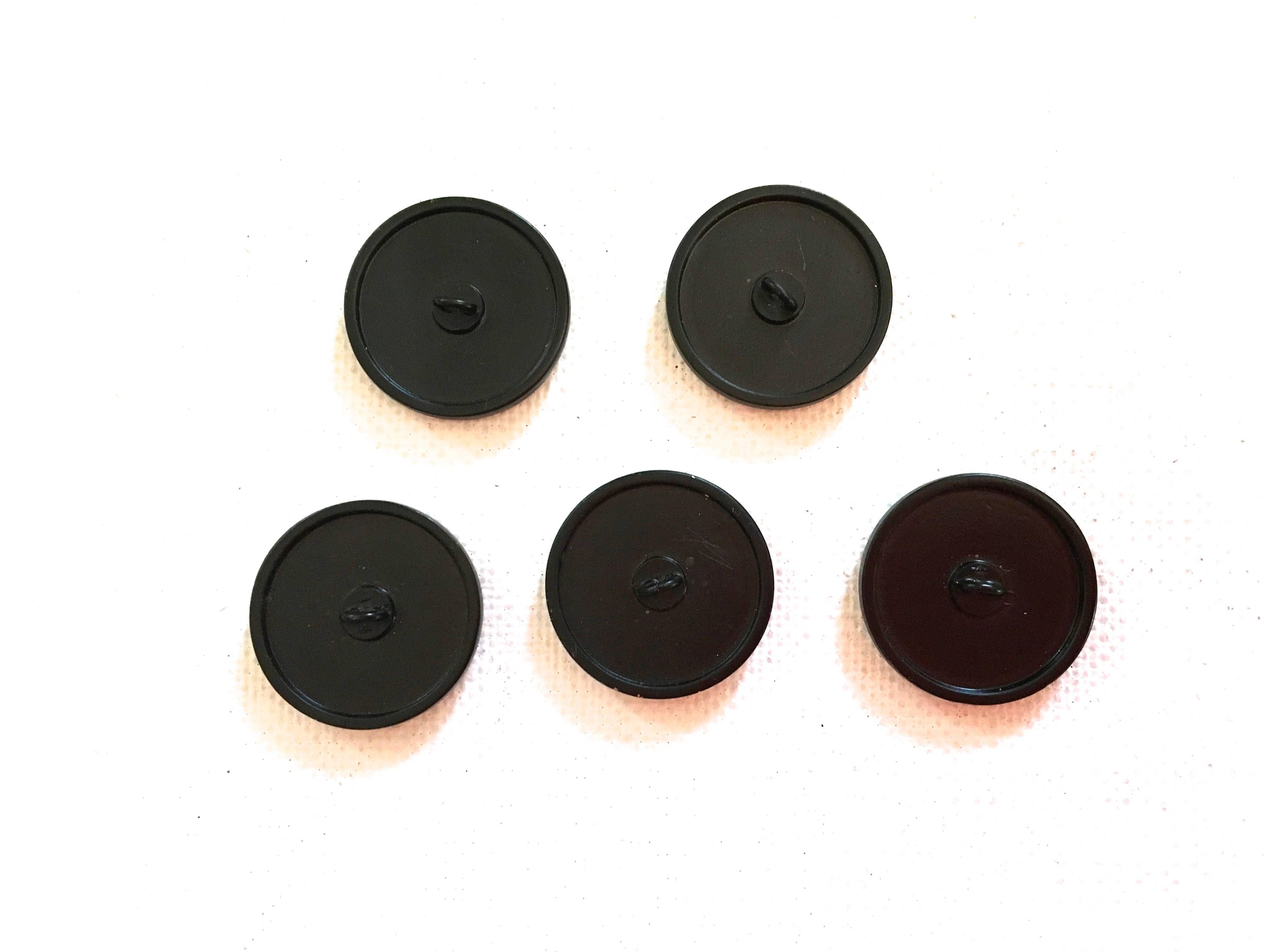 Chanel Buttons - Set of 5 - Black Metal - CC Logo For Sale 2