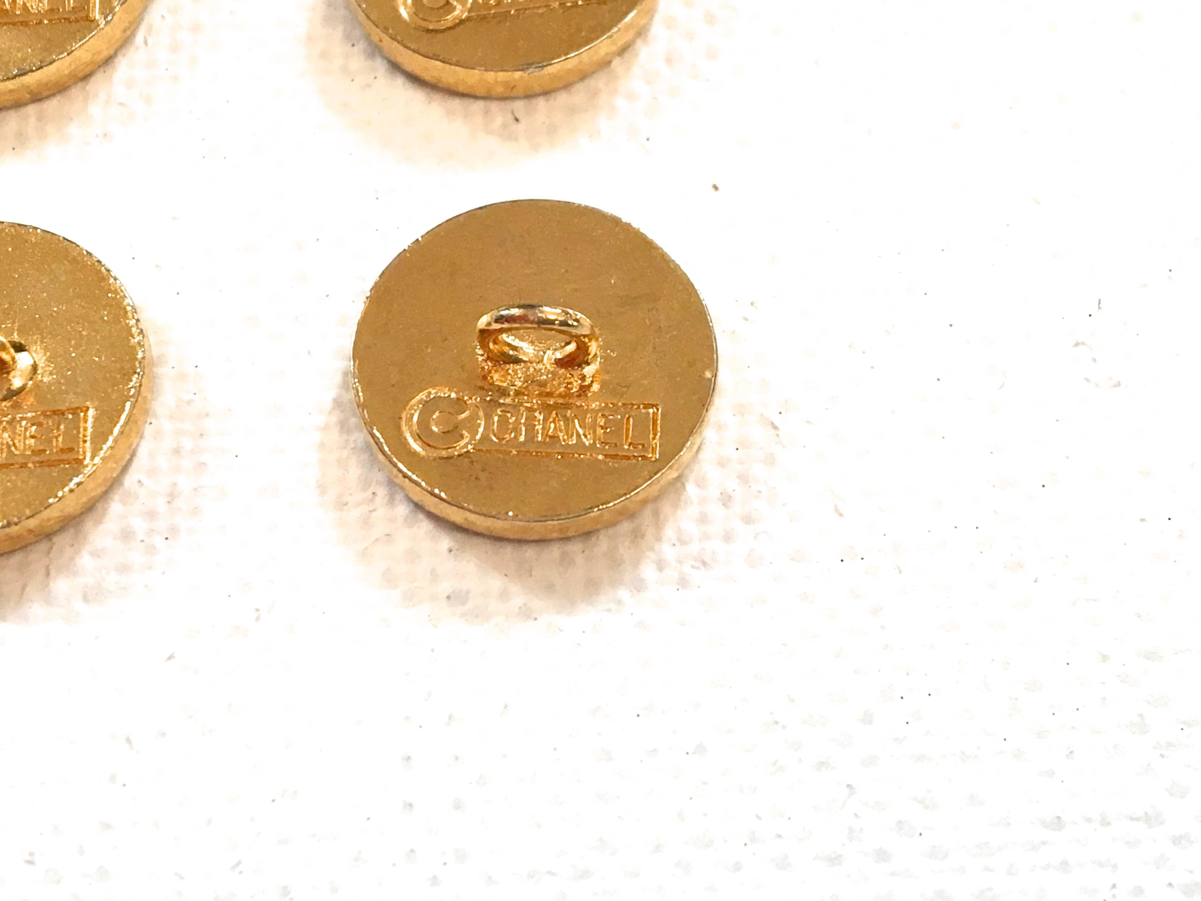 Women's or Men's Chanel Buttons - Rare Matching Gold Tone Buttons - 1980's