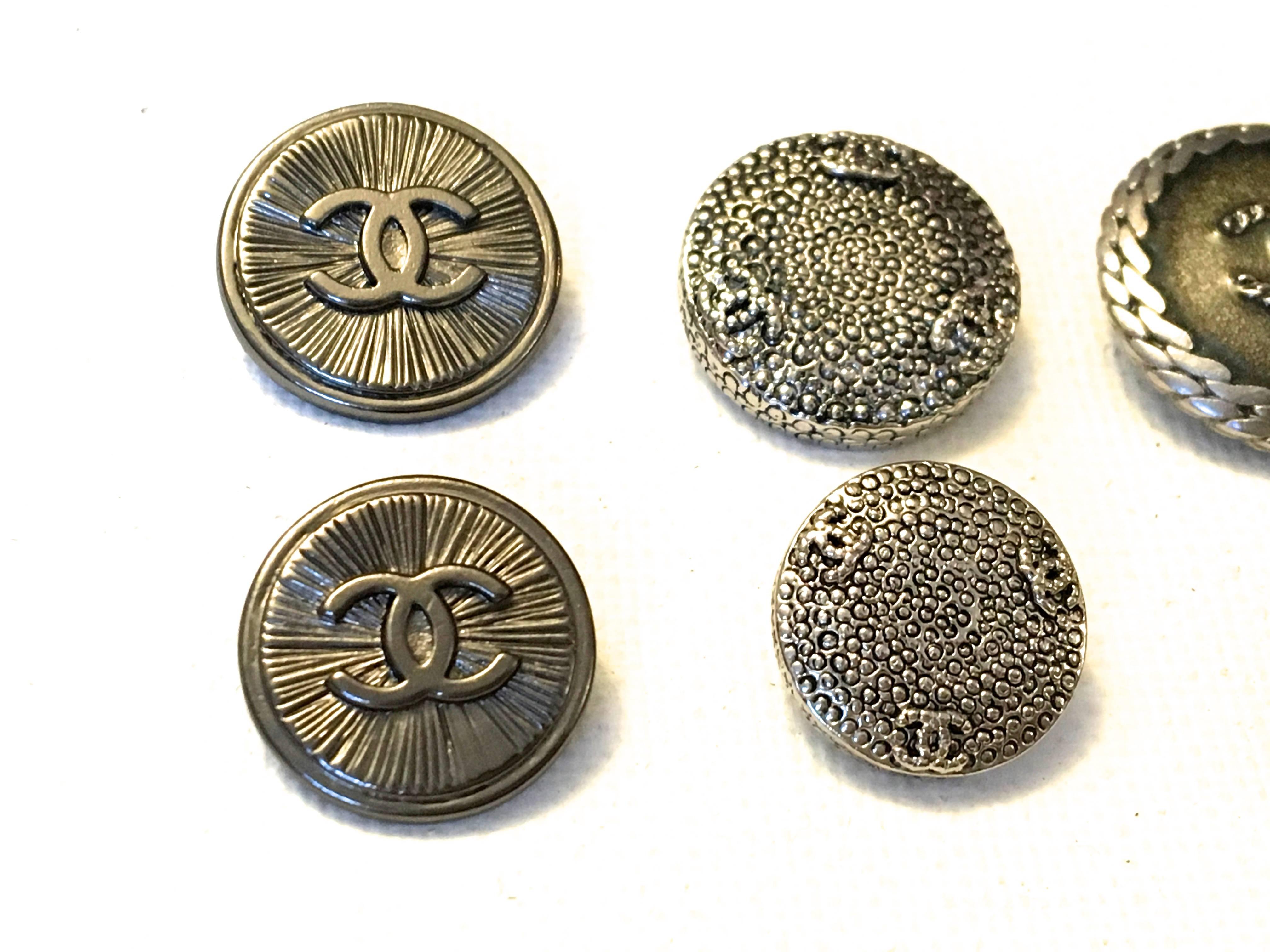 Chanel Buttons - Assorted Lot of 14 - Silver Tone / Black 5