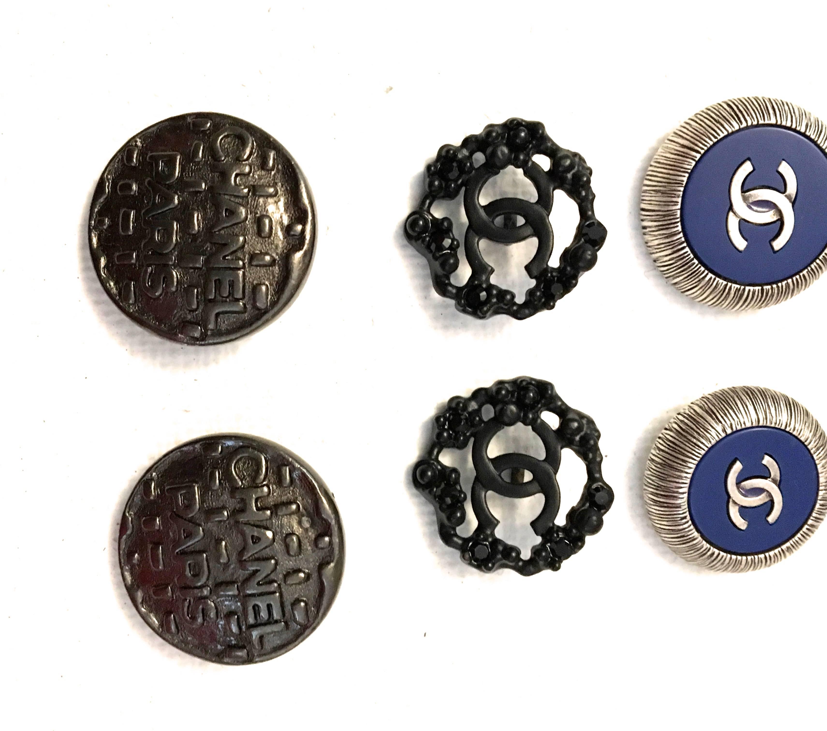 Women's or Men's Chanel Buttons - Lot of 8 Assorted Buttons For Sale
