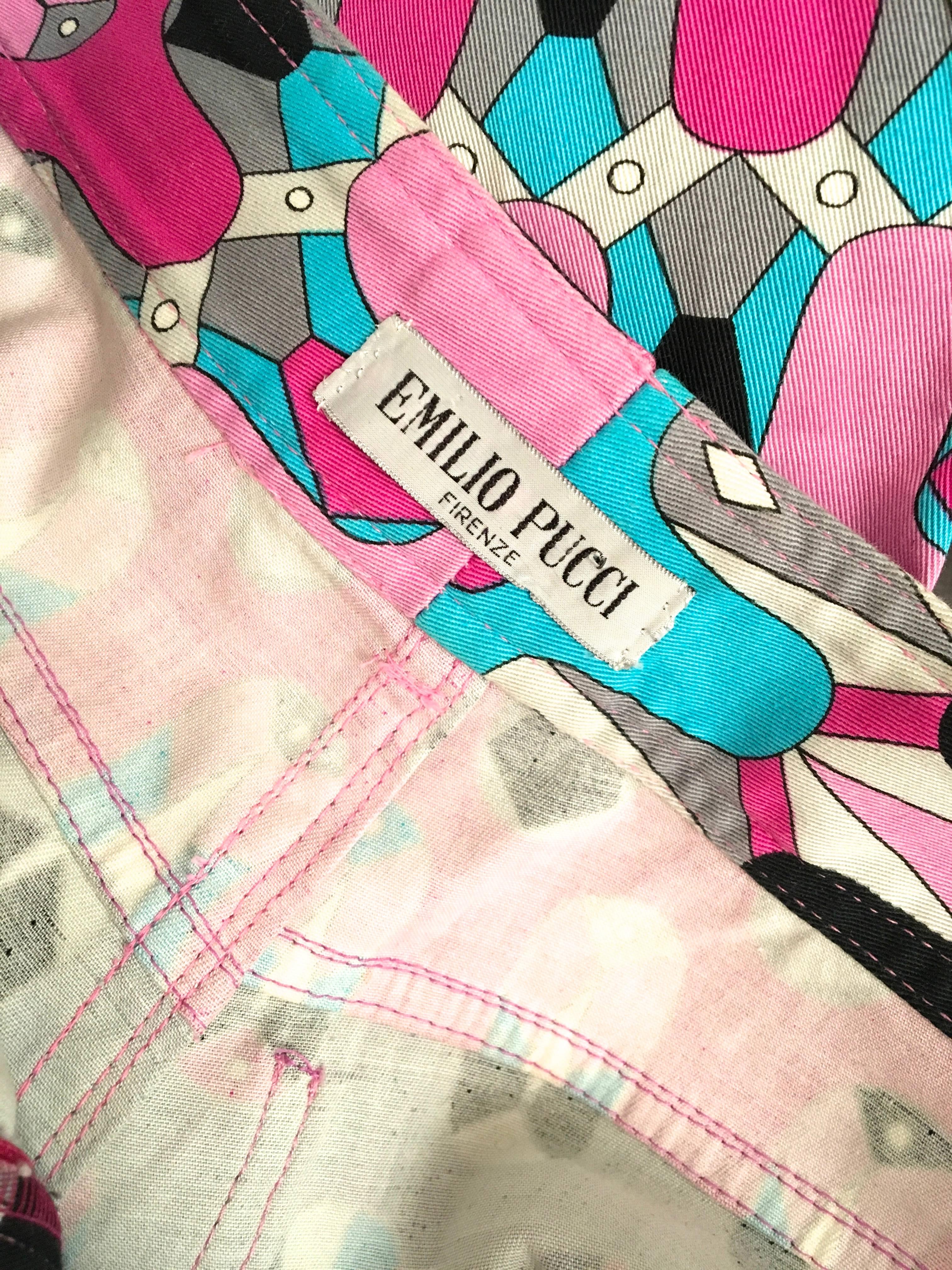 Pink Vintage Pucci Pants - Ladies 100% Cotton Rare For Sale