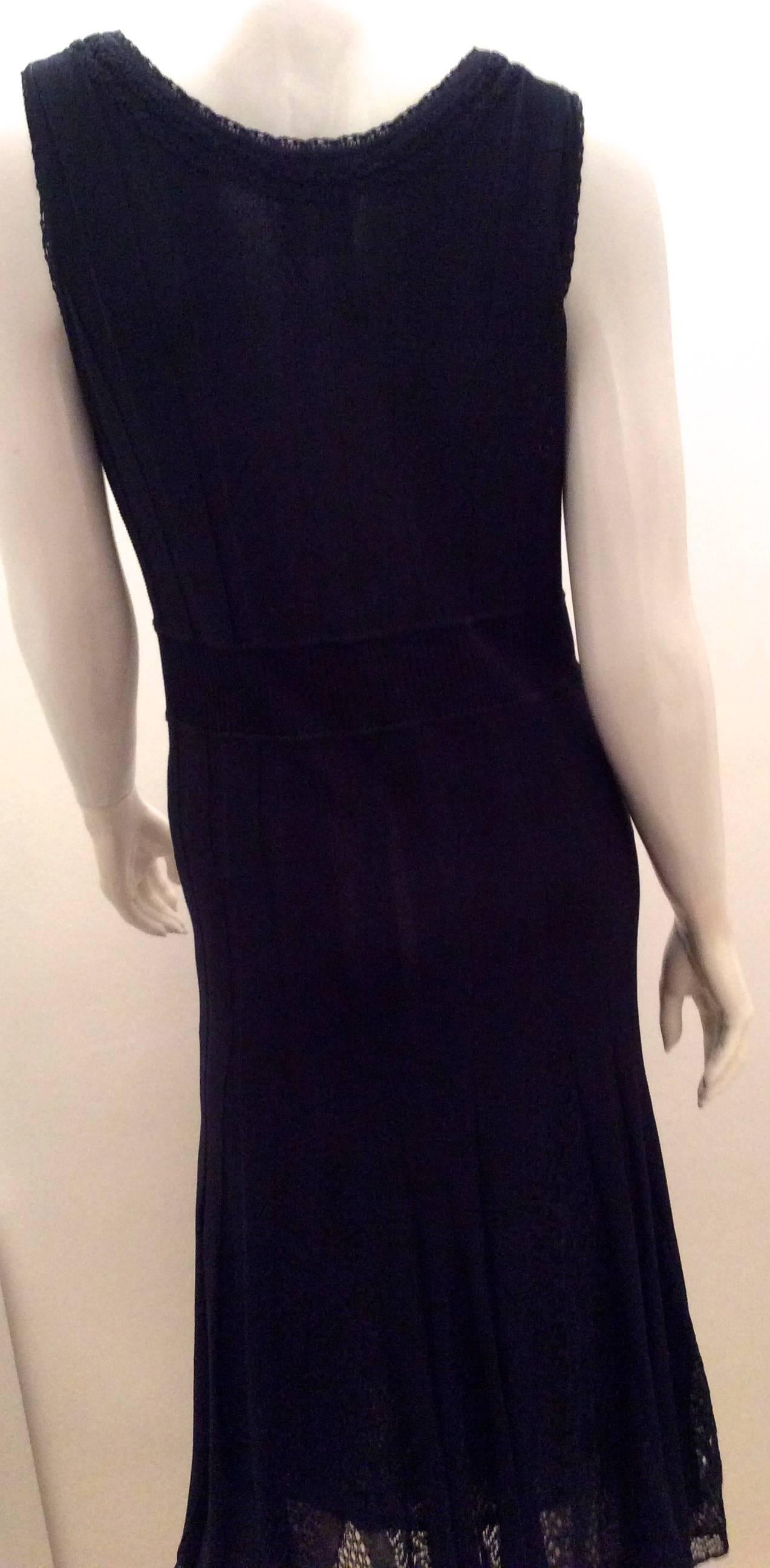 Black Chanel Blue Knit Sleeveless Dress - Timeless
