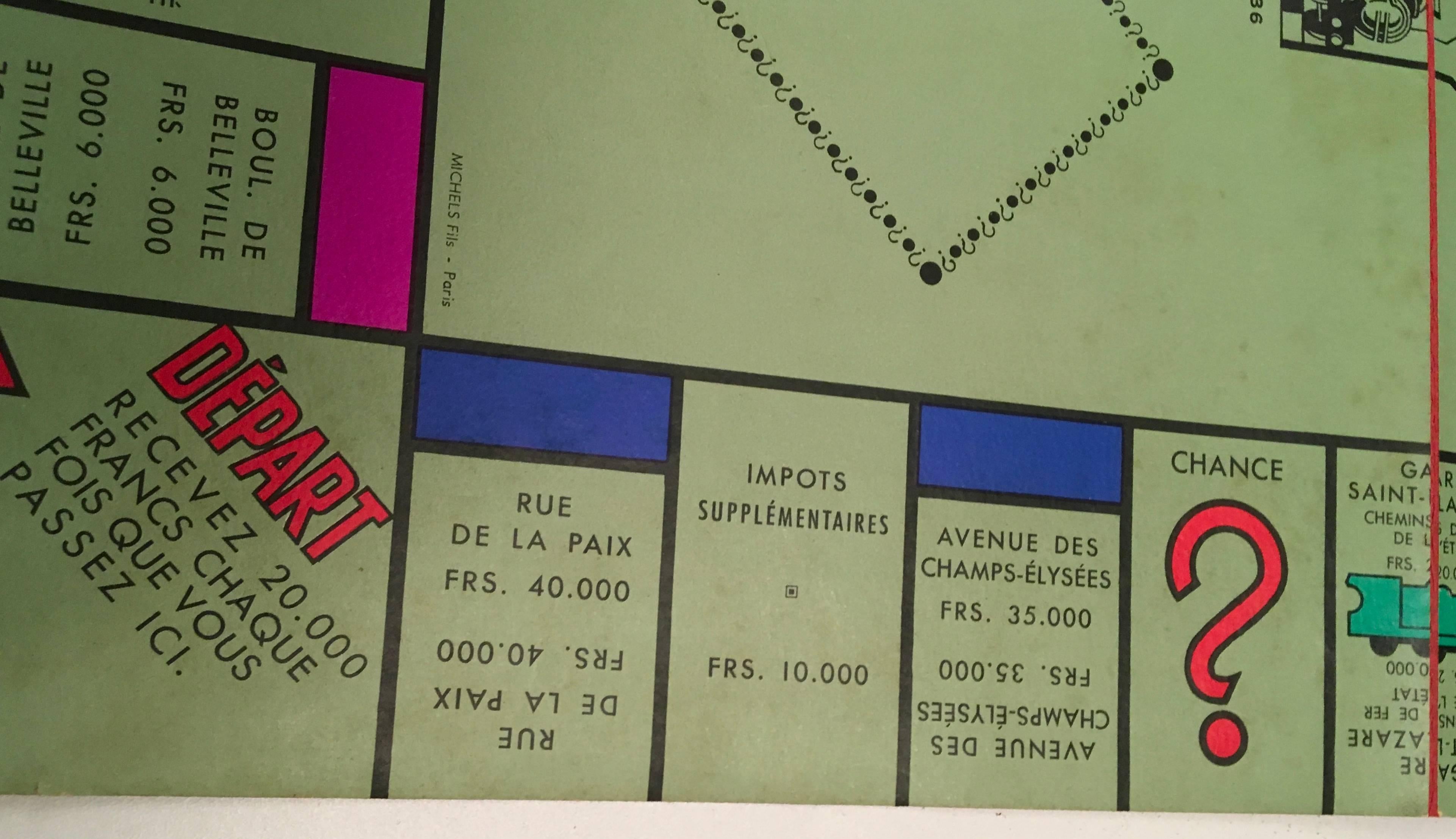 Beige Vintage Monopoly Game - 1957 - French Edition - Rare For Sale