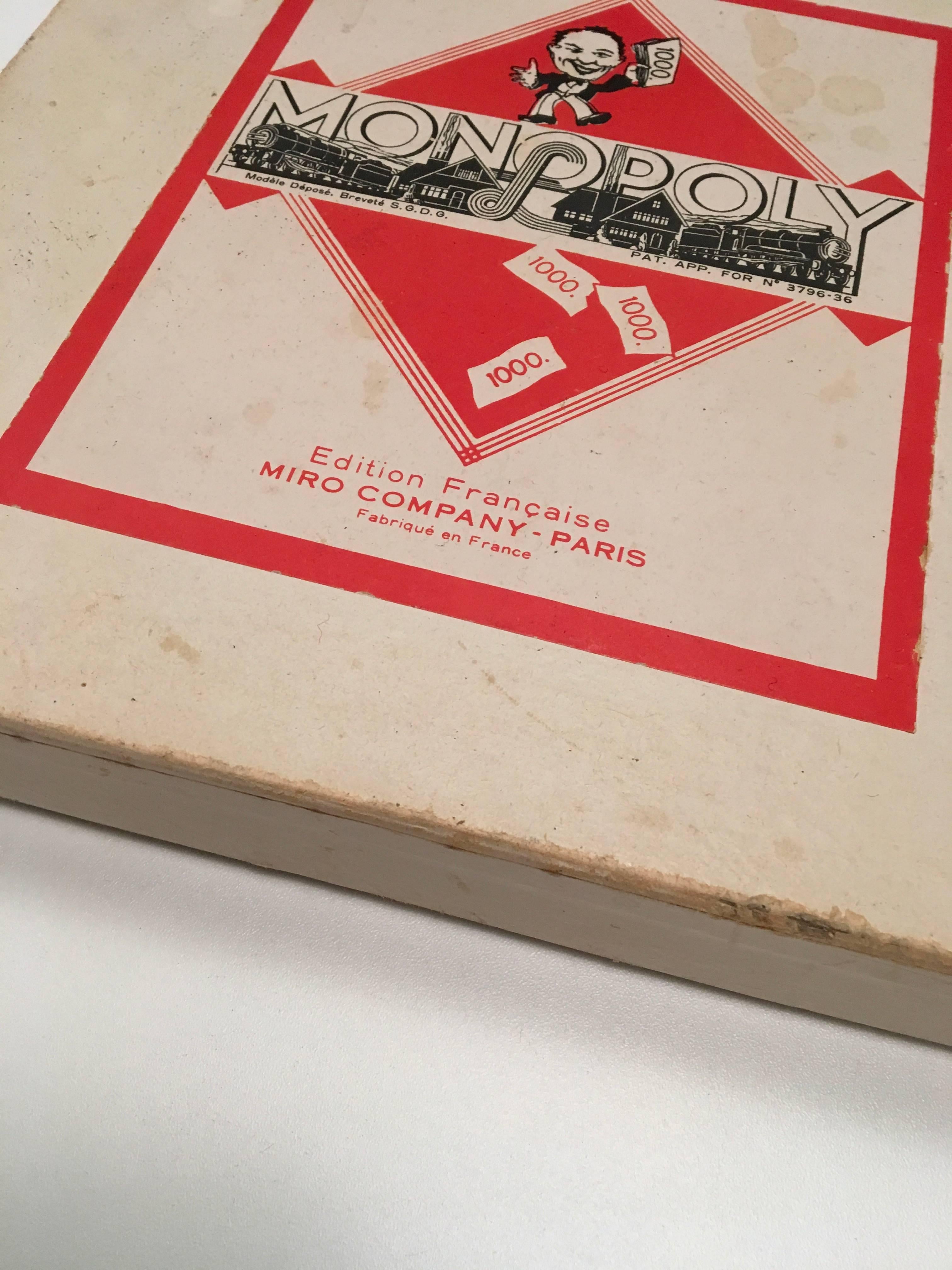 Vintage Monopoly Game - 1957 - French Edition - Rare For Sale 1