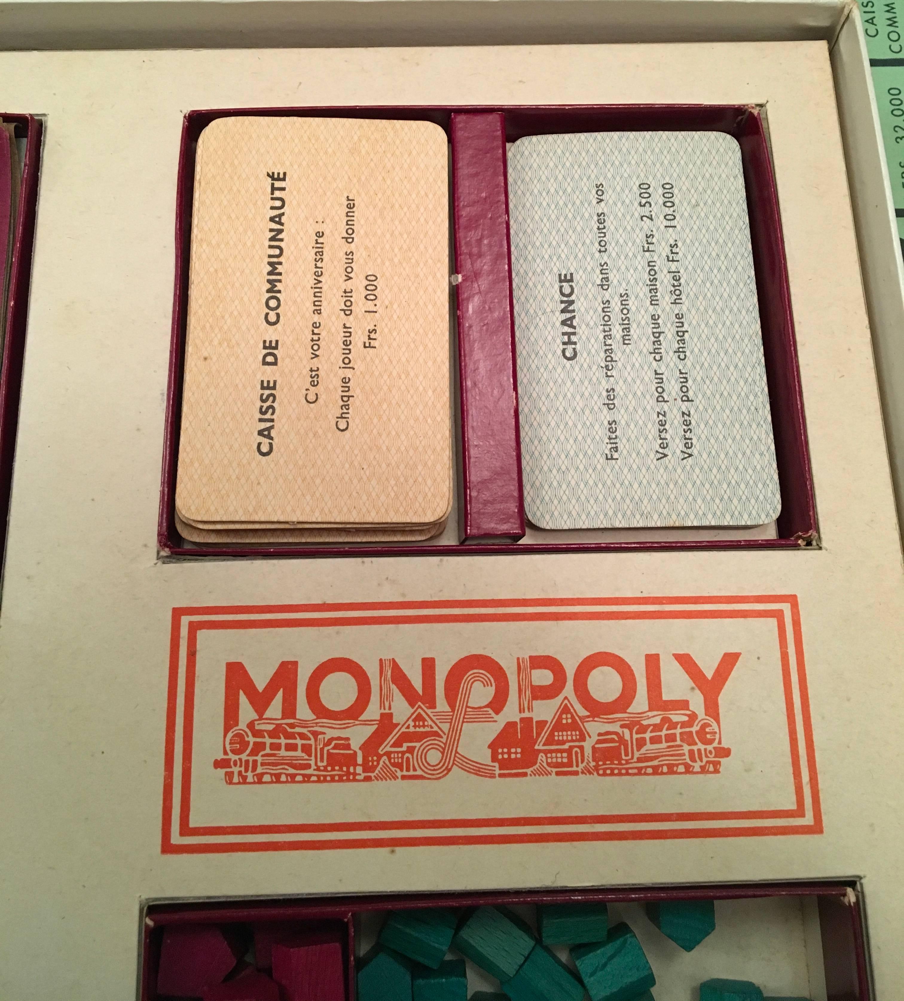 Women's or Men's Vintage Monopoly Game - 1957 - French Edition - Rare For Sale