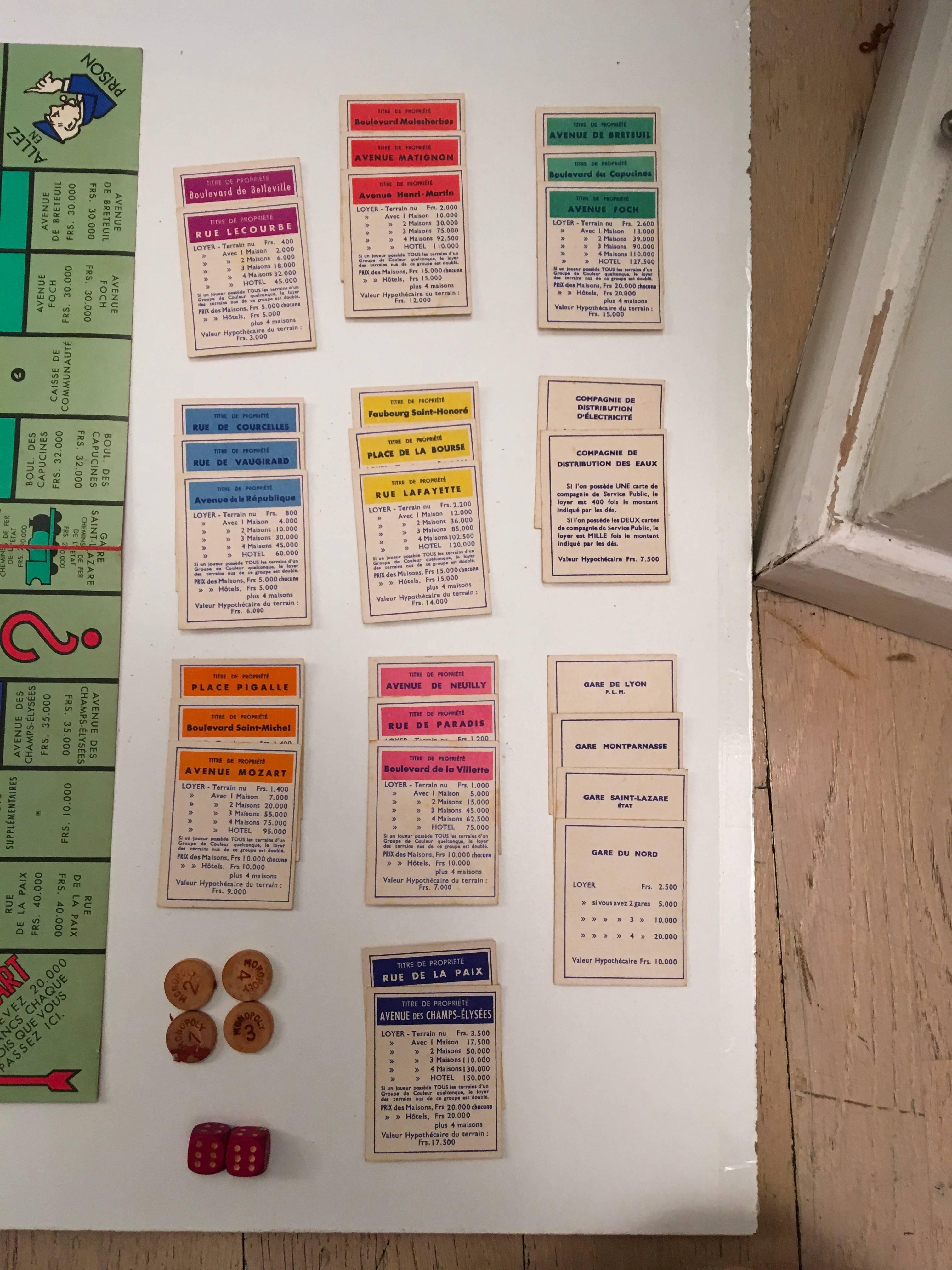 Vintage Monopoly Game - 1957 - French Edition - Rare For Sale 2