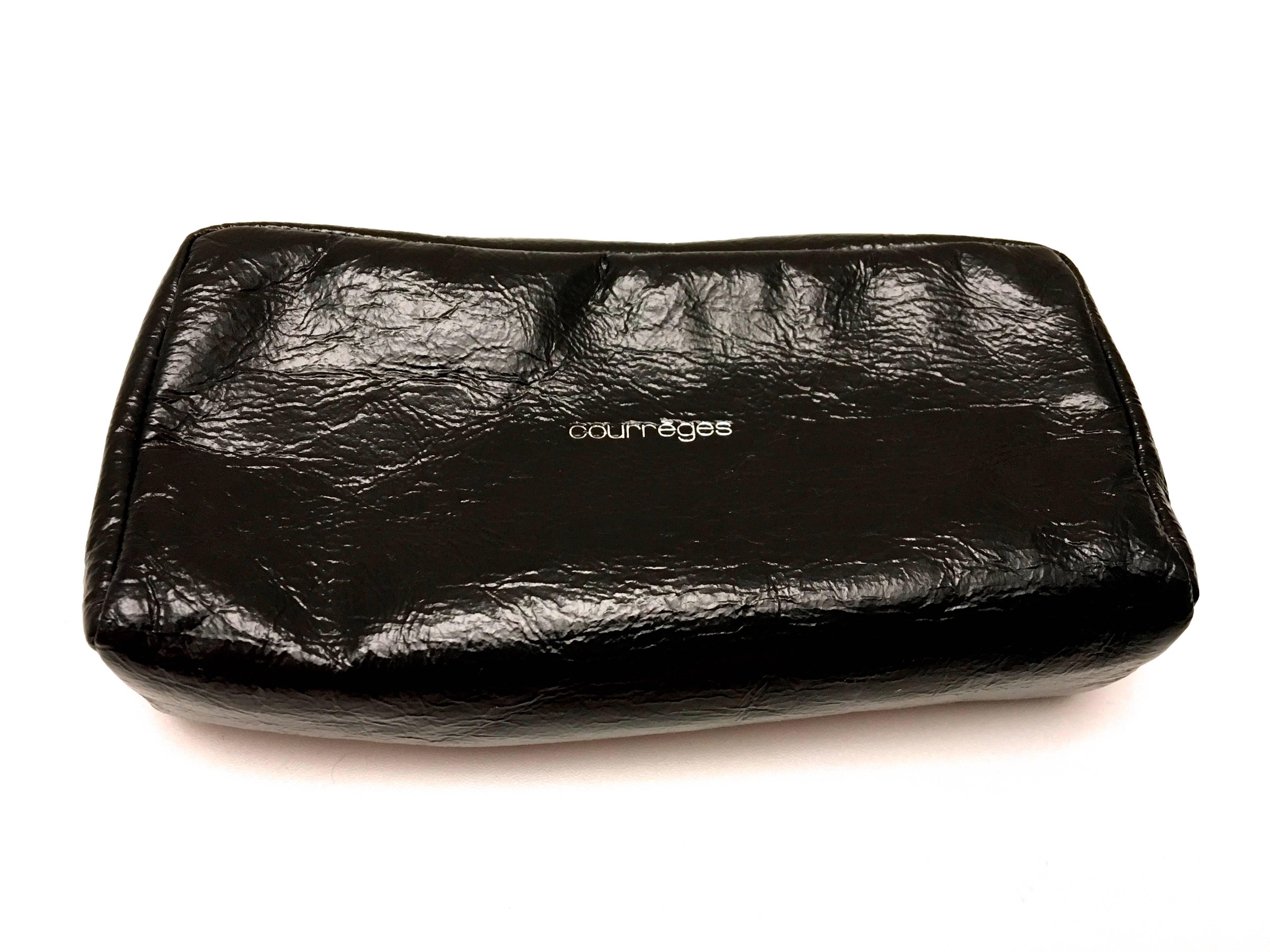 Courreges Bag - Black - Patent Leather - Makeup / Accessory - New For Sale 2