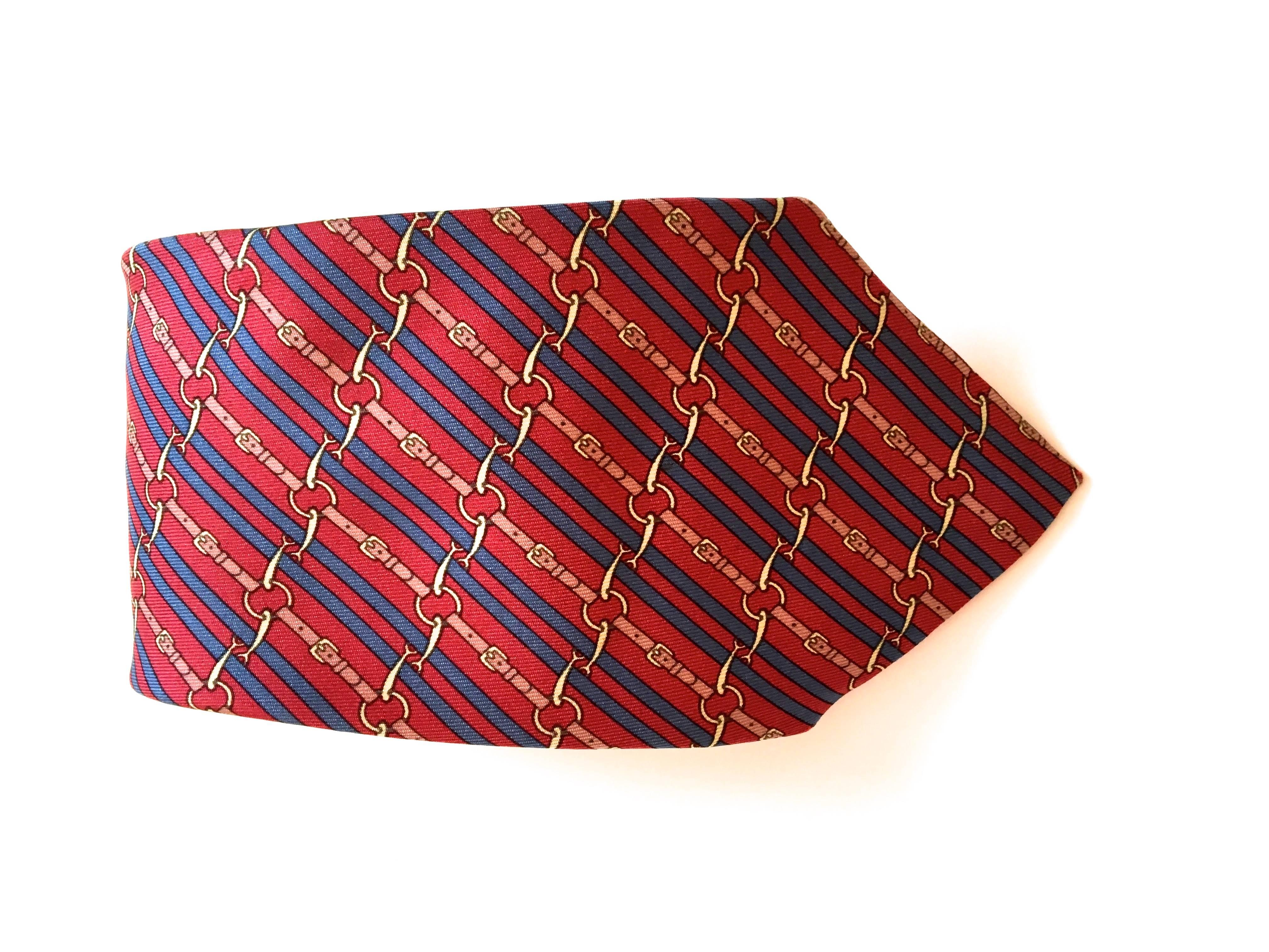 Vintage Hermes Tie - 100% Silk In Excellent Condition In Boca Raton, FL