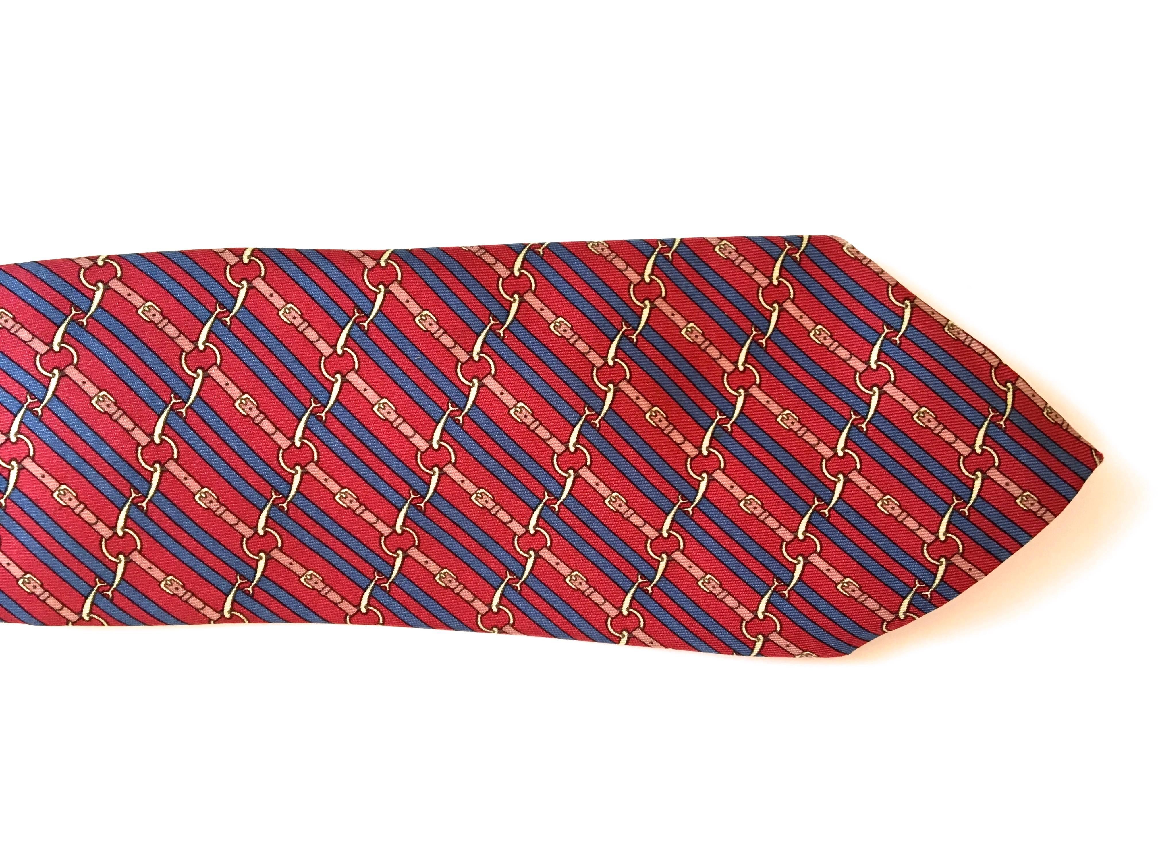 Women's or Men's Vintage Hermes Tie - 100% Silk