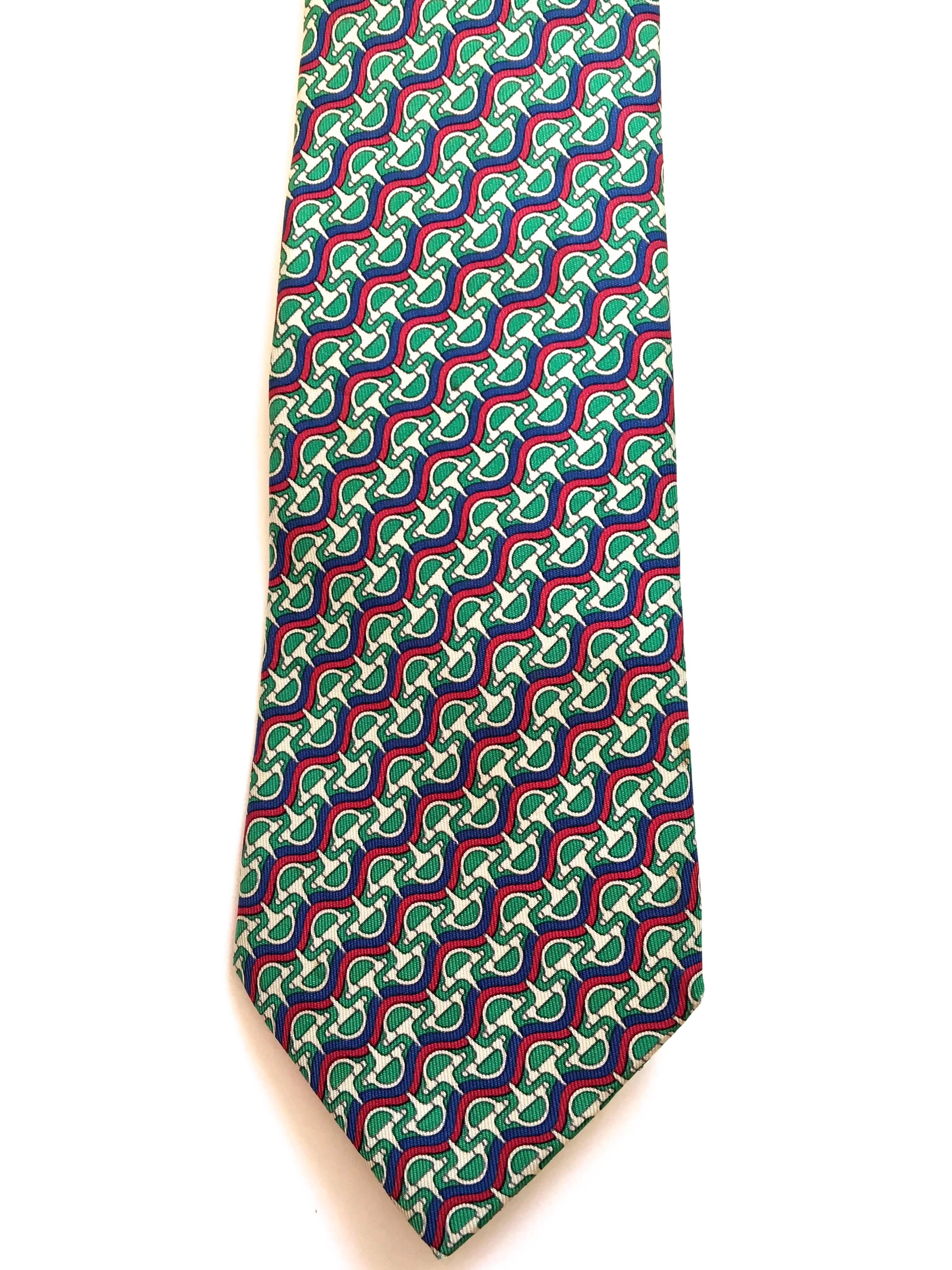Vintage Hermes Tie - 100% Silk In Excellent Condition For Sale In Boca Raton, FL