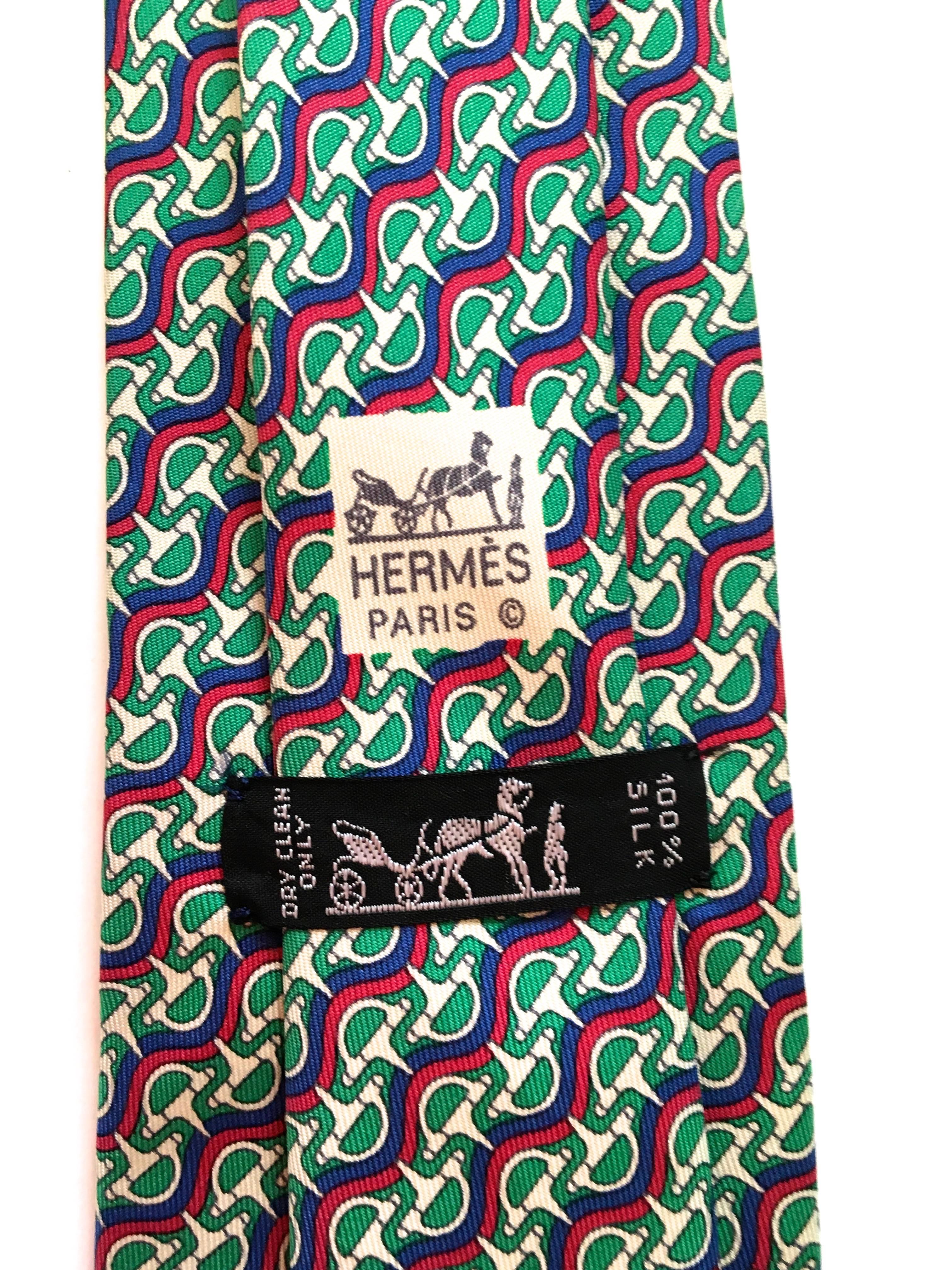 Vintage Hermes Tie - 100% Silk For Sale 2