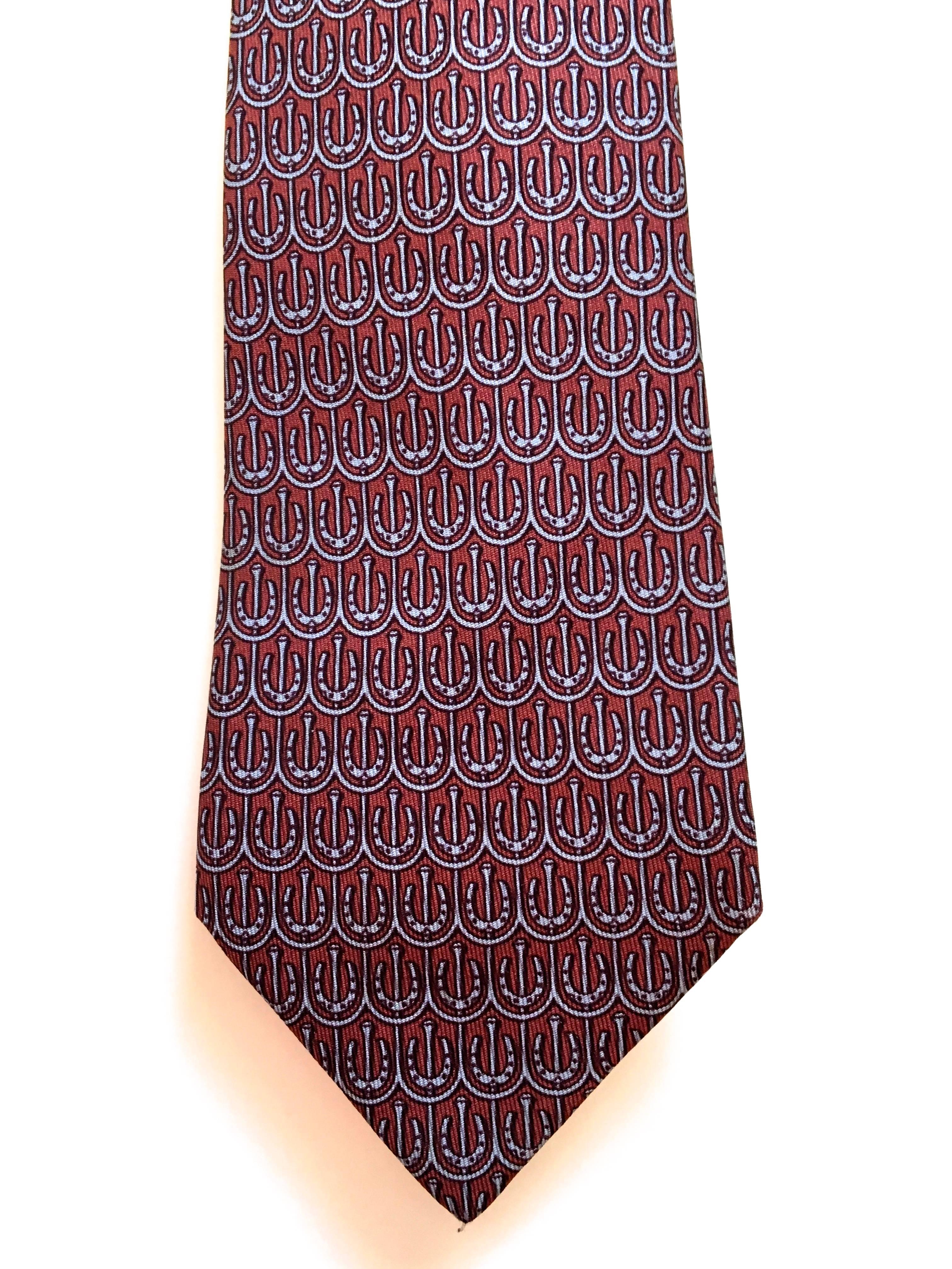 Women's or Men's Vintage Hermes Tie - 100% Silk