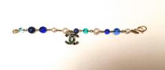 Chanel Bracelet - Gold Tone - Pearl - Blue Green Stones with Gripoix