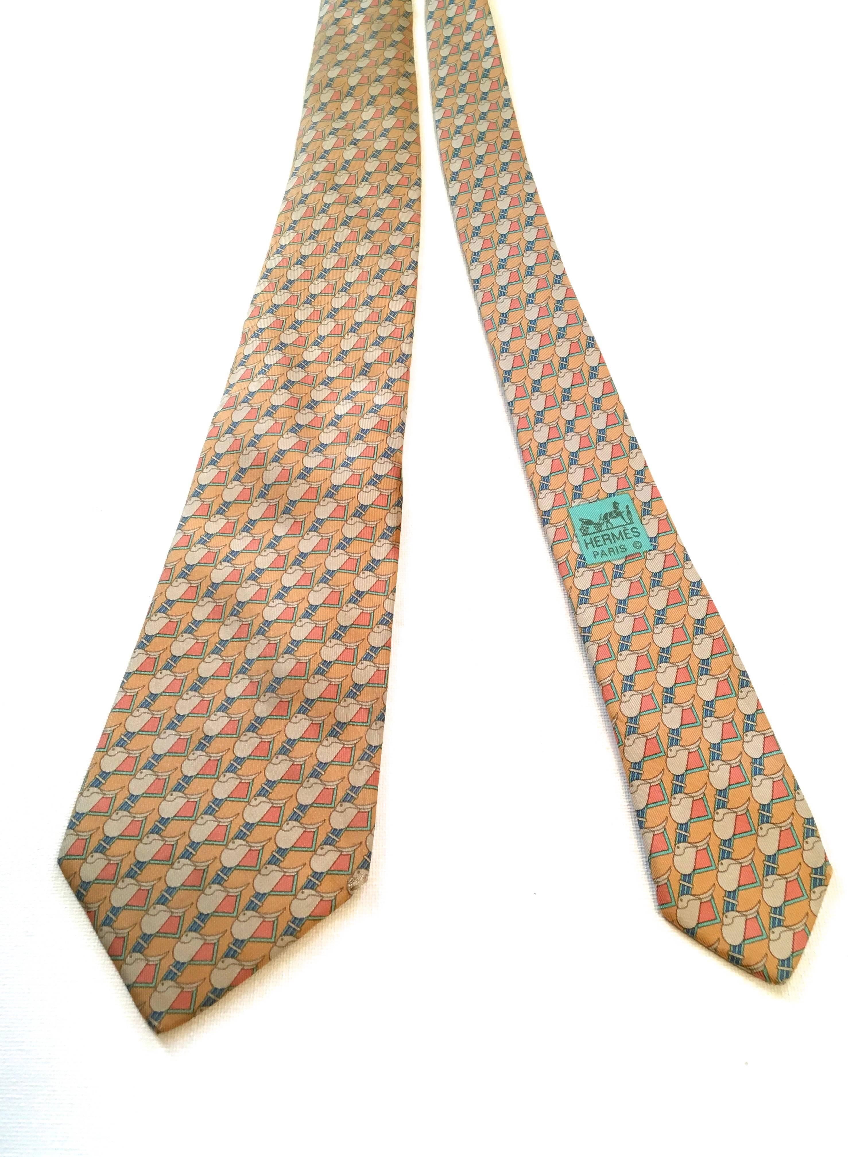 Brown Hermes Tie - 100% Silk