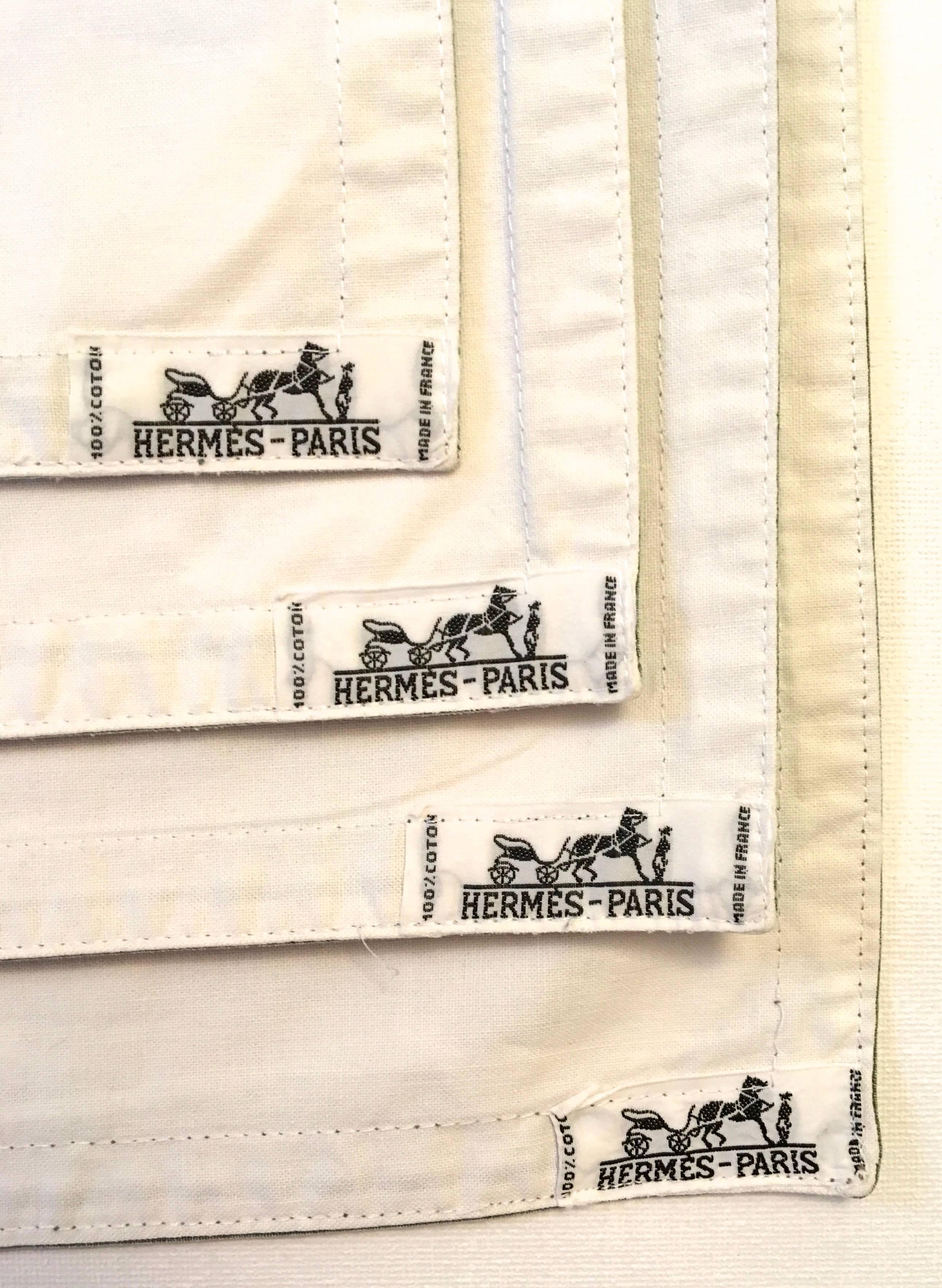 Set of 4 Hermes Placemats - 100% Cotton - Rare 3