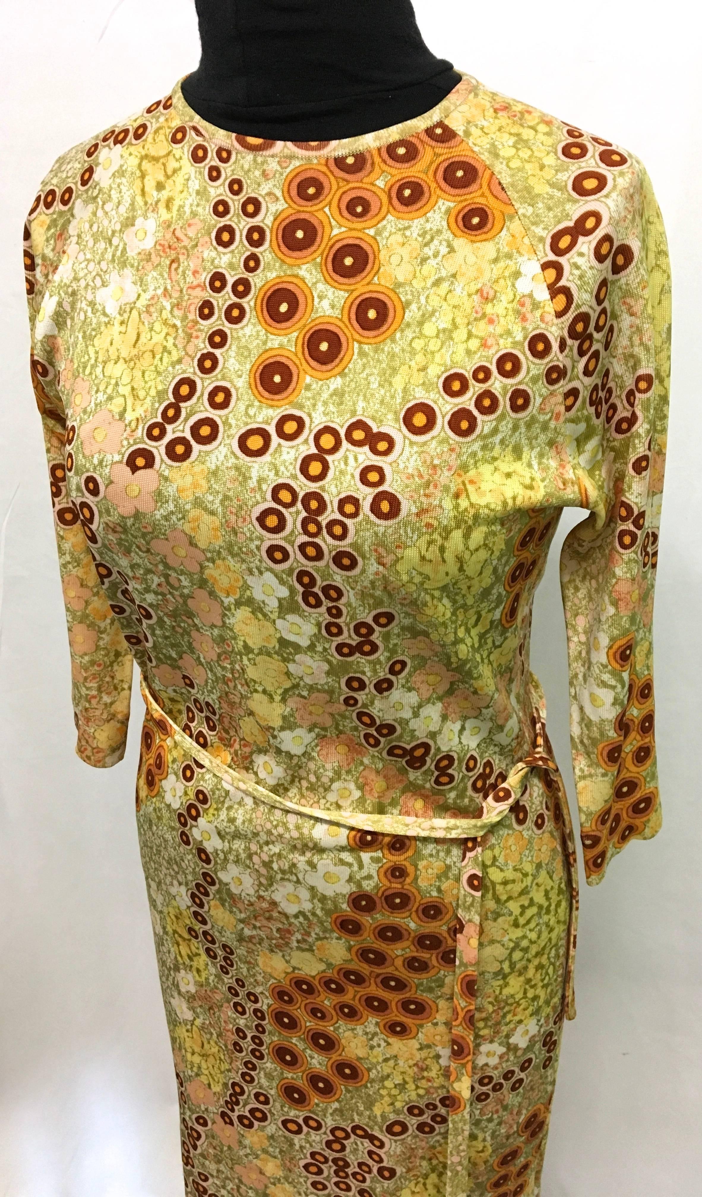 Brown Vintage Goldworm Dress - 1960's For Sale