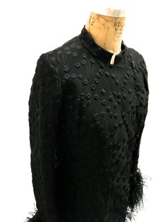 Vintage Hilary Floyd London Coat - Silk - Ostrich Feathers