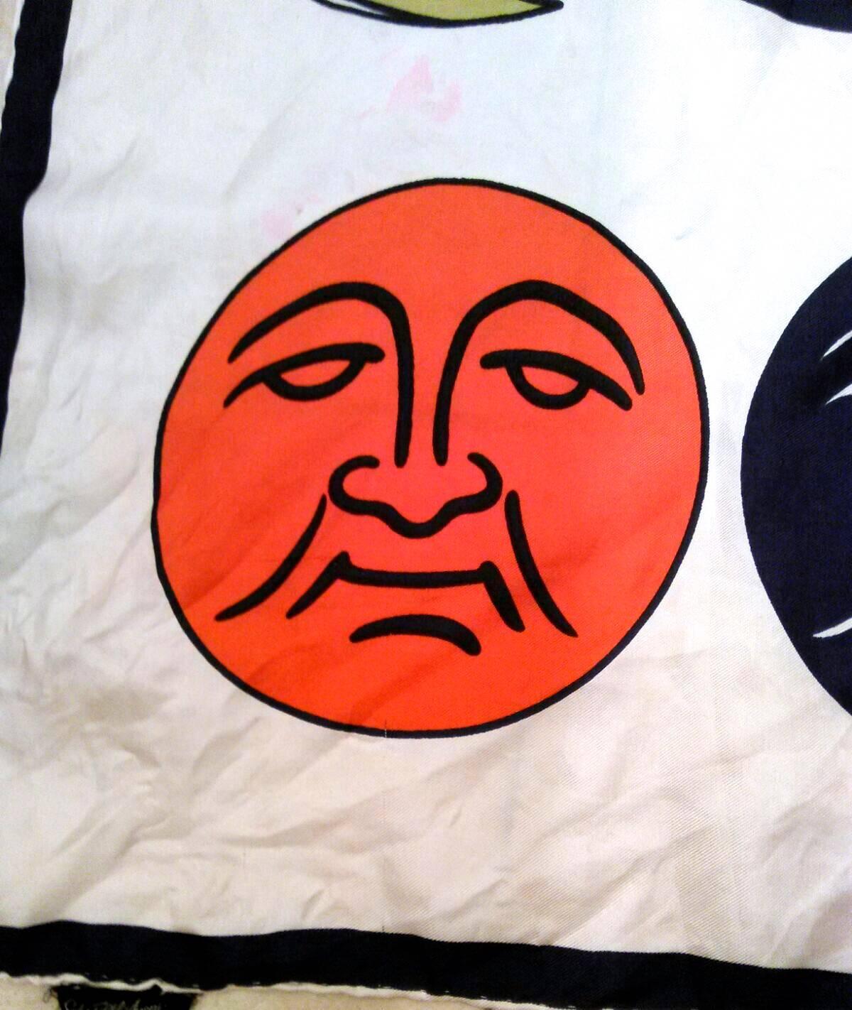 Rare Rudi Gernreich Scarf - 100% Silk - 1960's - Moon Face 2