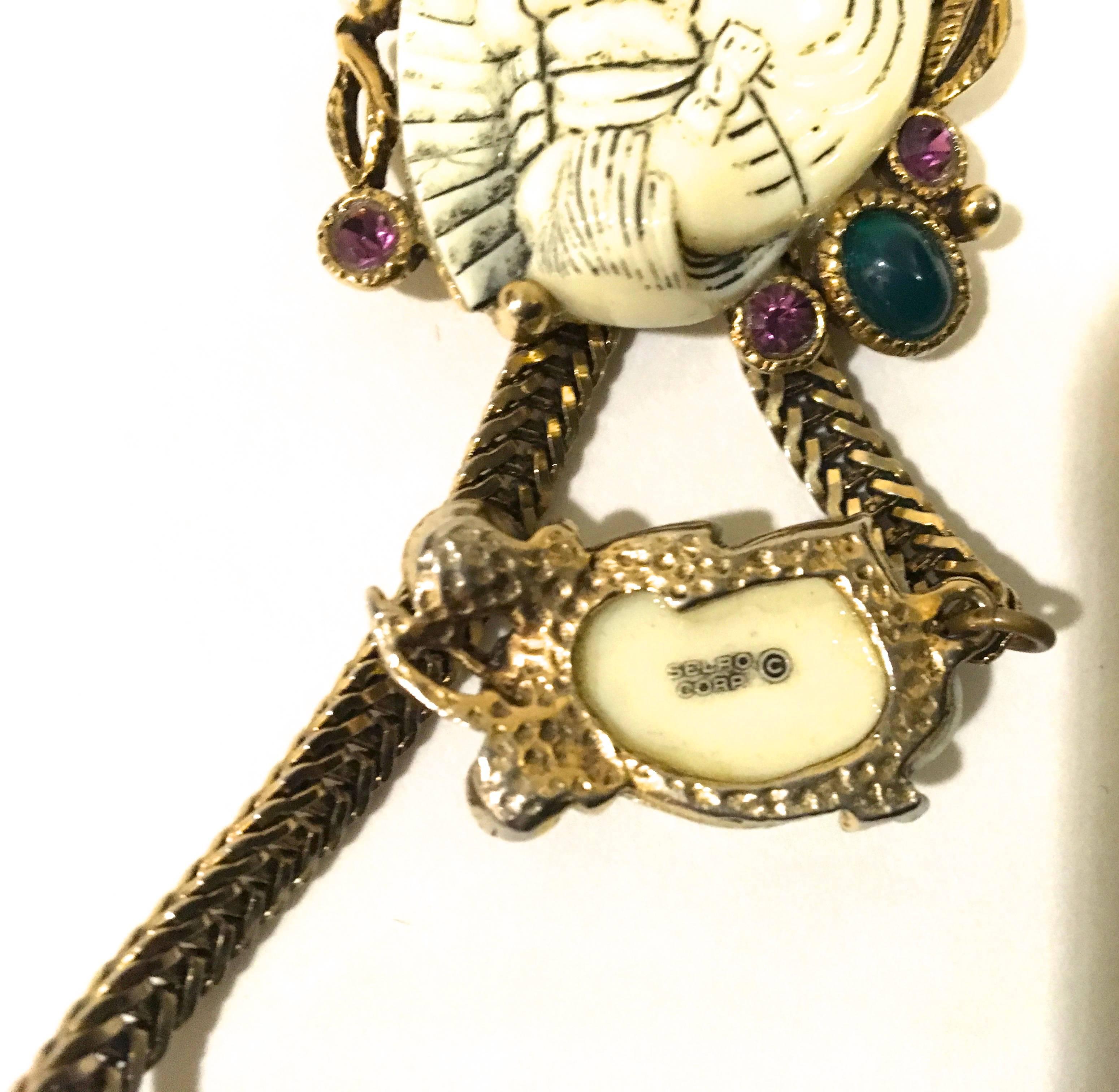 Rare Selro Asian Devil 'Noh' Lariat Necklace -Signed For Sale 3