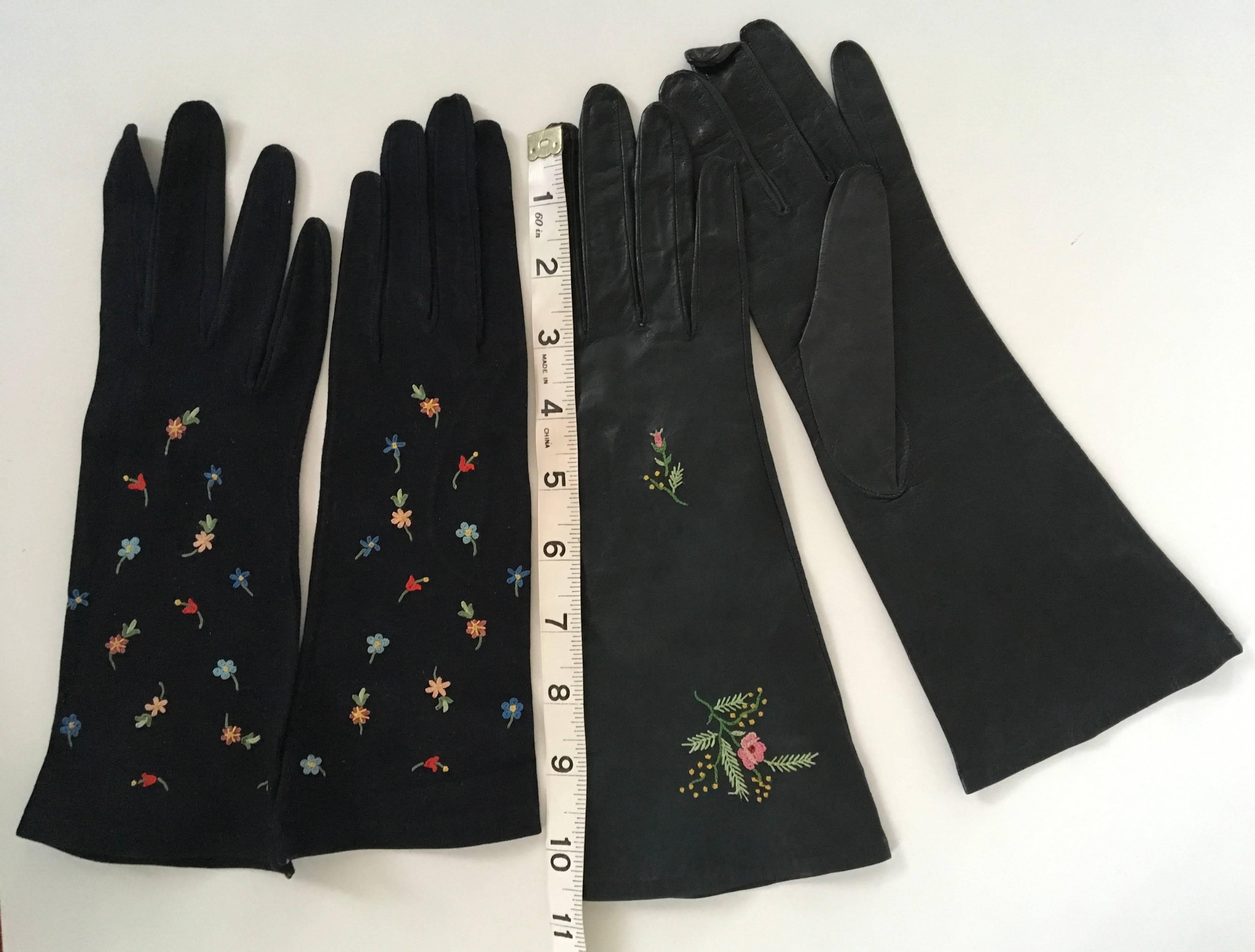 New Gloves - Late 50's - Never Worn - Hand Embroidered For Sale 4