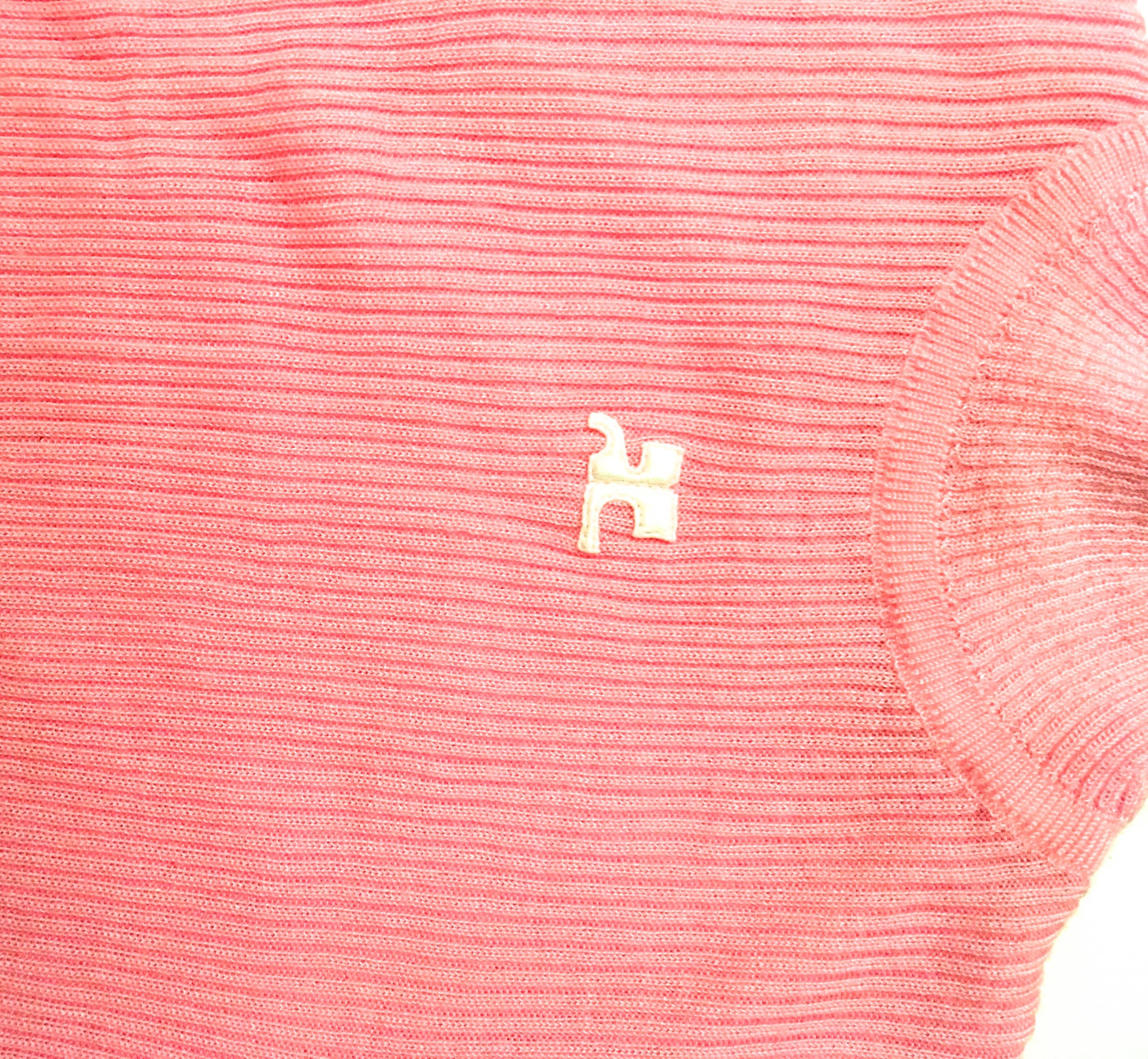 Women's Courreges Sweater - Short Sleeve - Pink - 1970's - Mint Condition For Sale