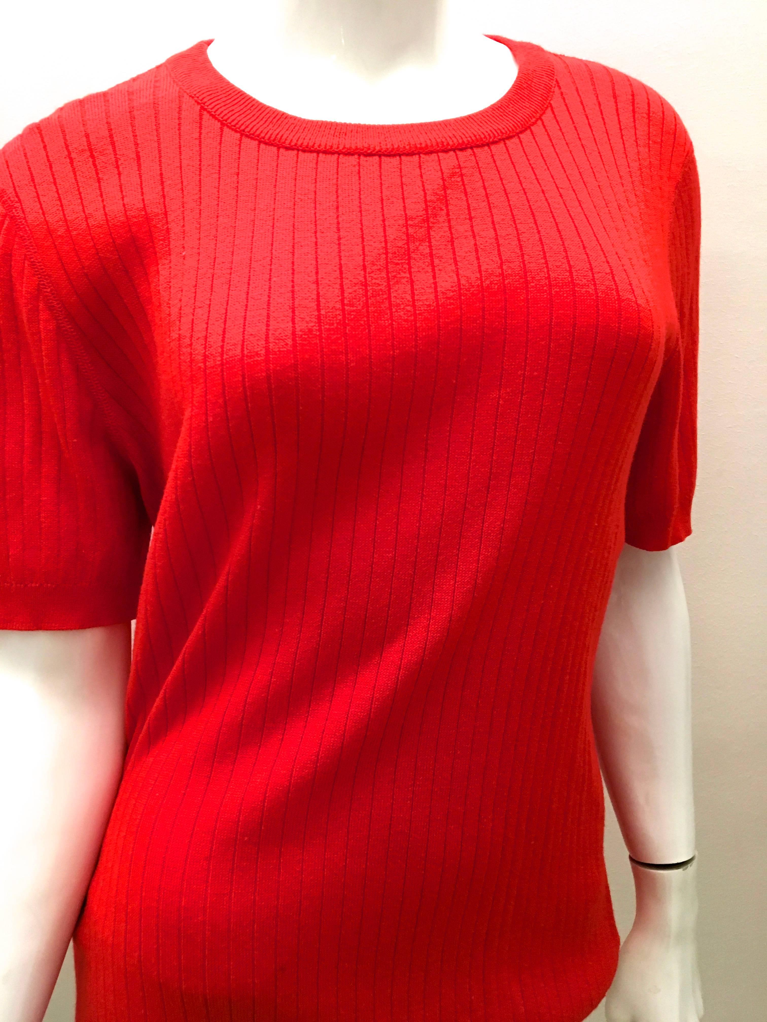 Rare Courreges Red Cardigan Sweater Set - 1970's For Sale 6