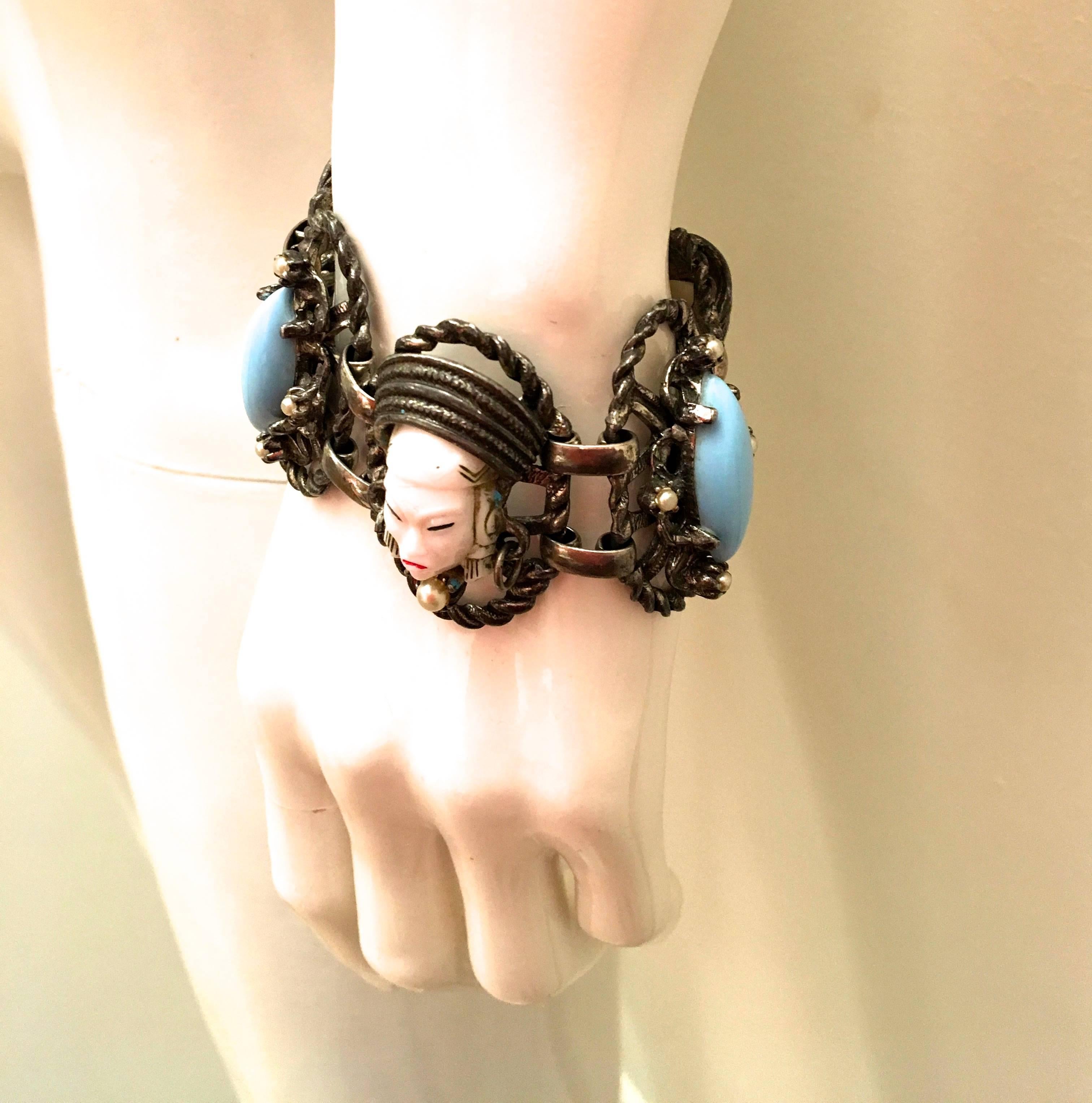 Vintage Asian Princess Bracelet - Rare - Unsigned Selro For Sale 3