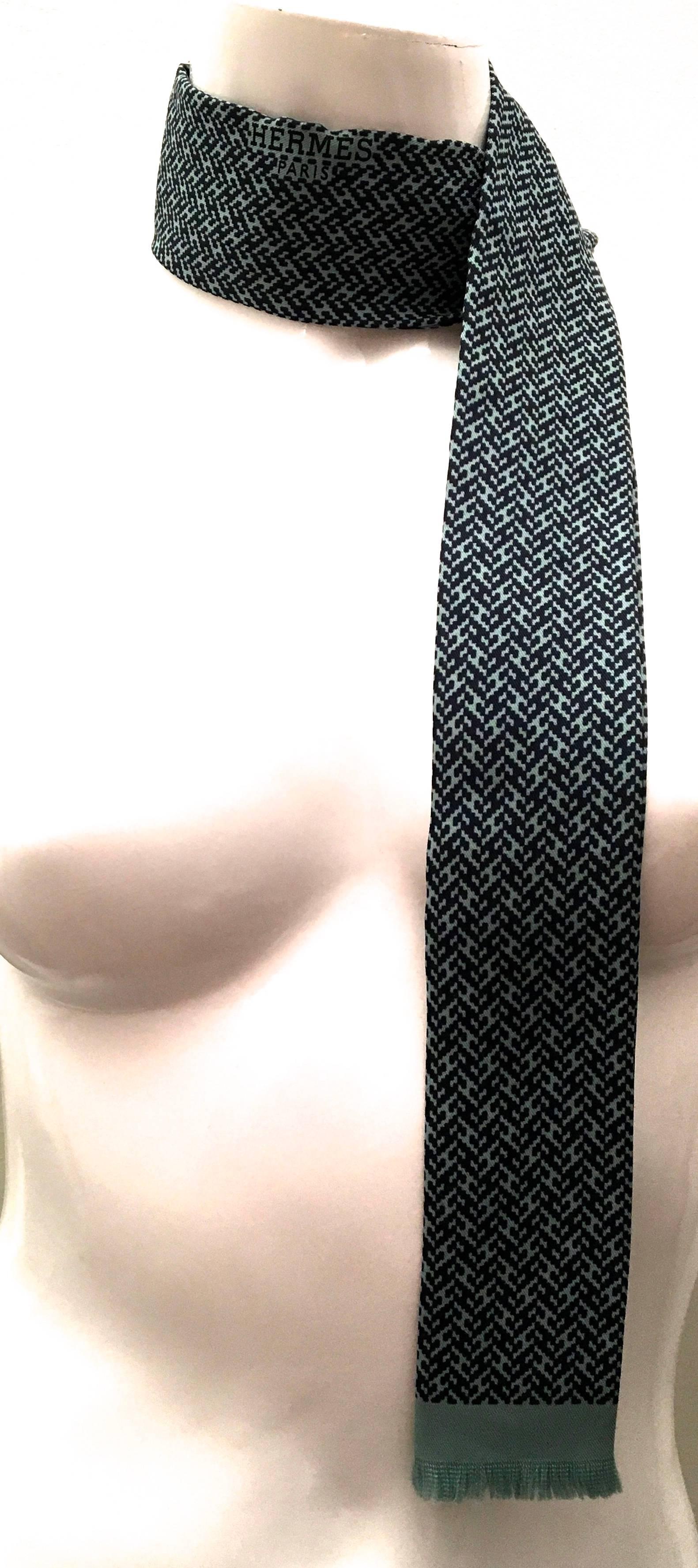 Black Rare Hermes Scarf / Tie / Belt - 100% Silk - New  For Sale