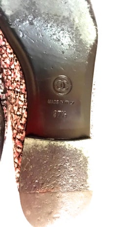 Chanel Pink and White Boucle Ballerina Flats