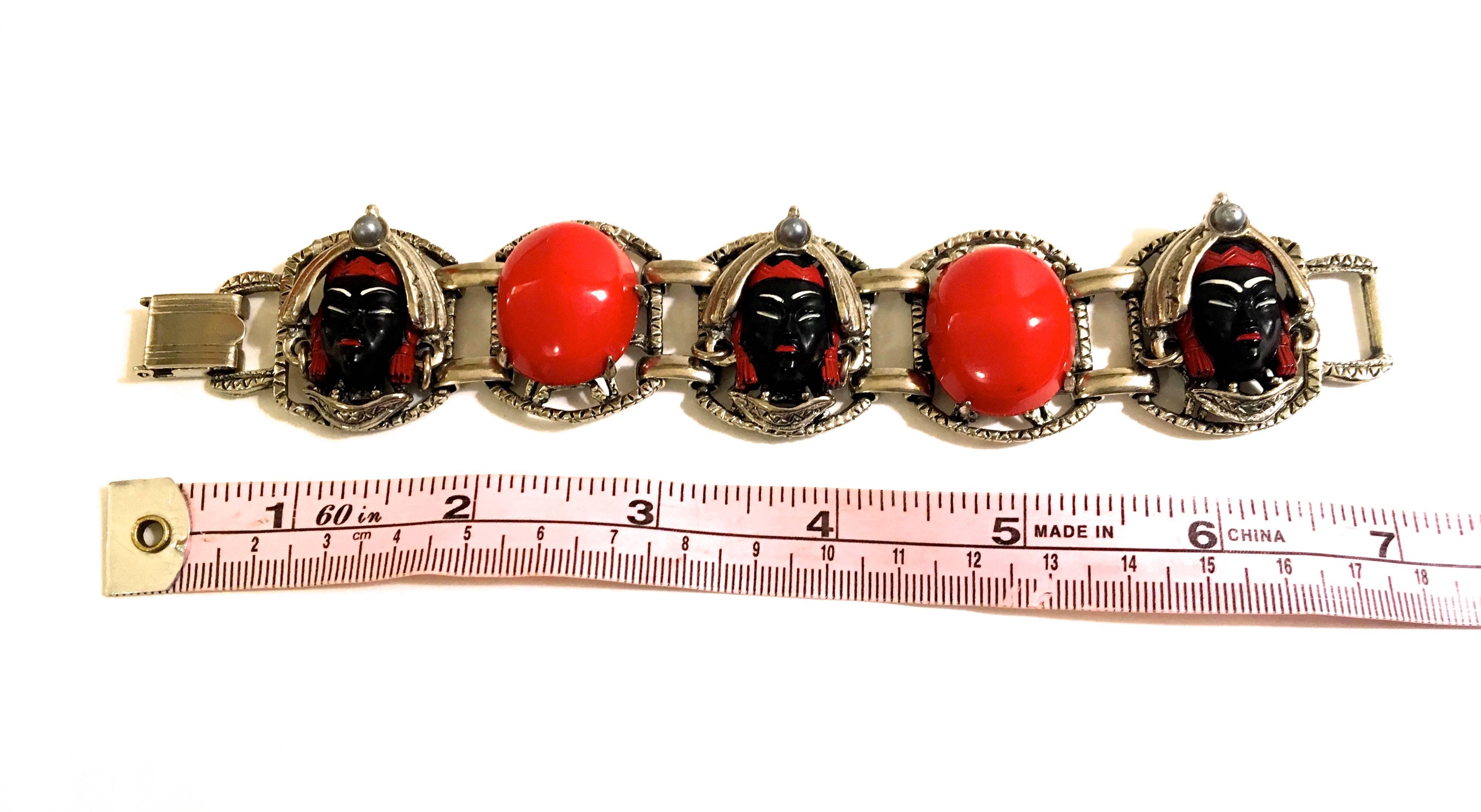 Vintage Asian Princess Bracelet - Rare - Selro - Large Cabochon For Sale 3
