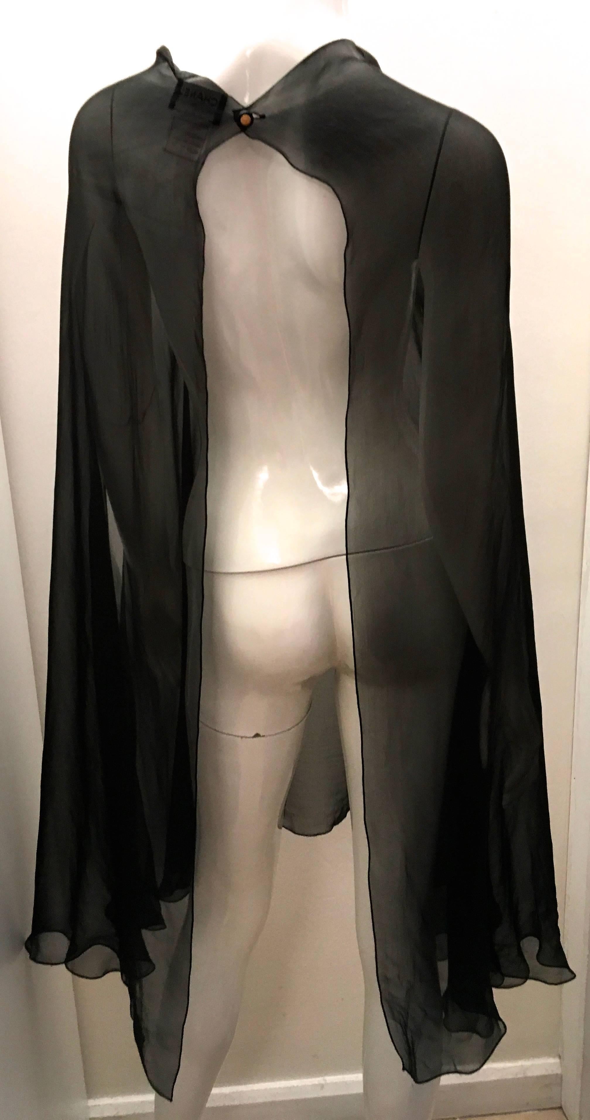 Fabulous Chanel Sheer Cape  In Excellent Condition For Sale In Boca Raton, FL
