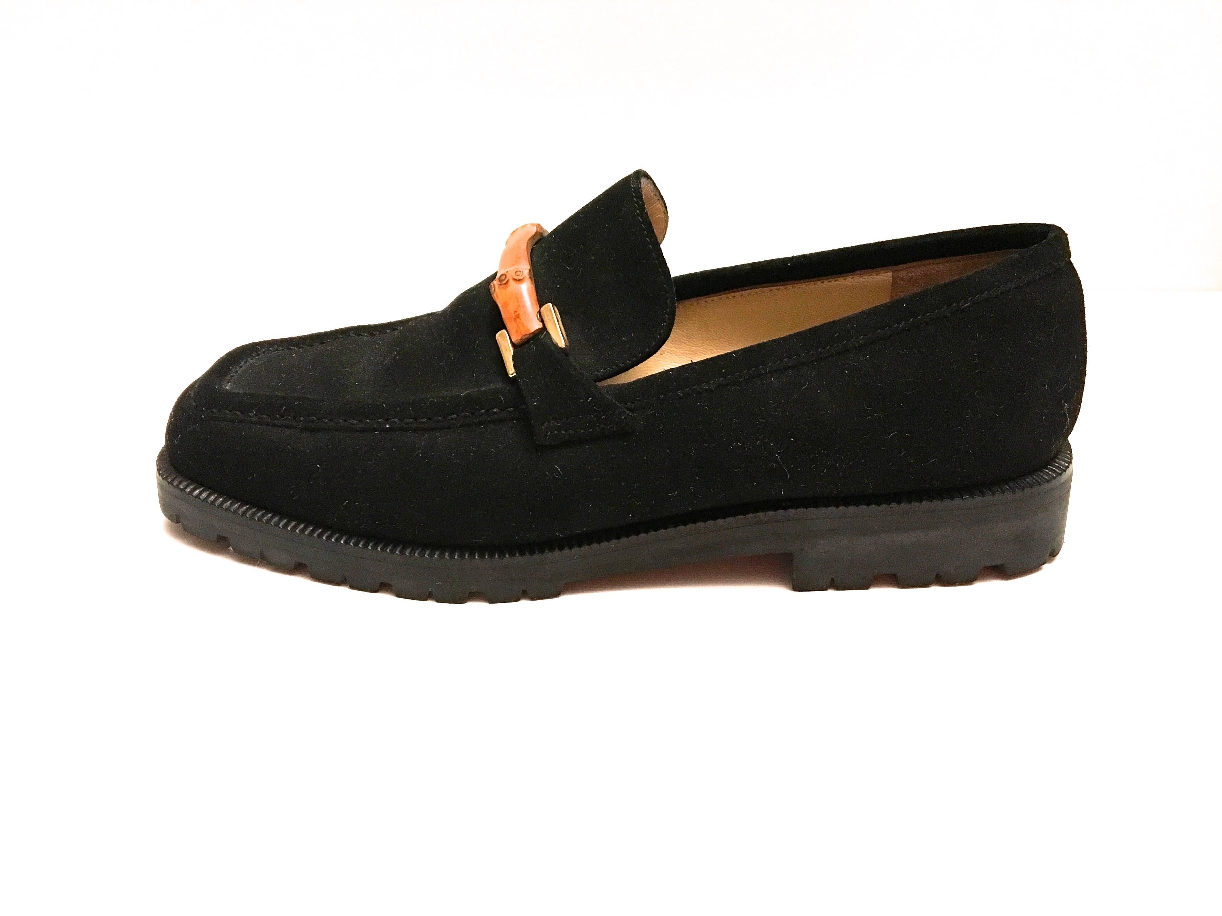 gucci loafers black suede