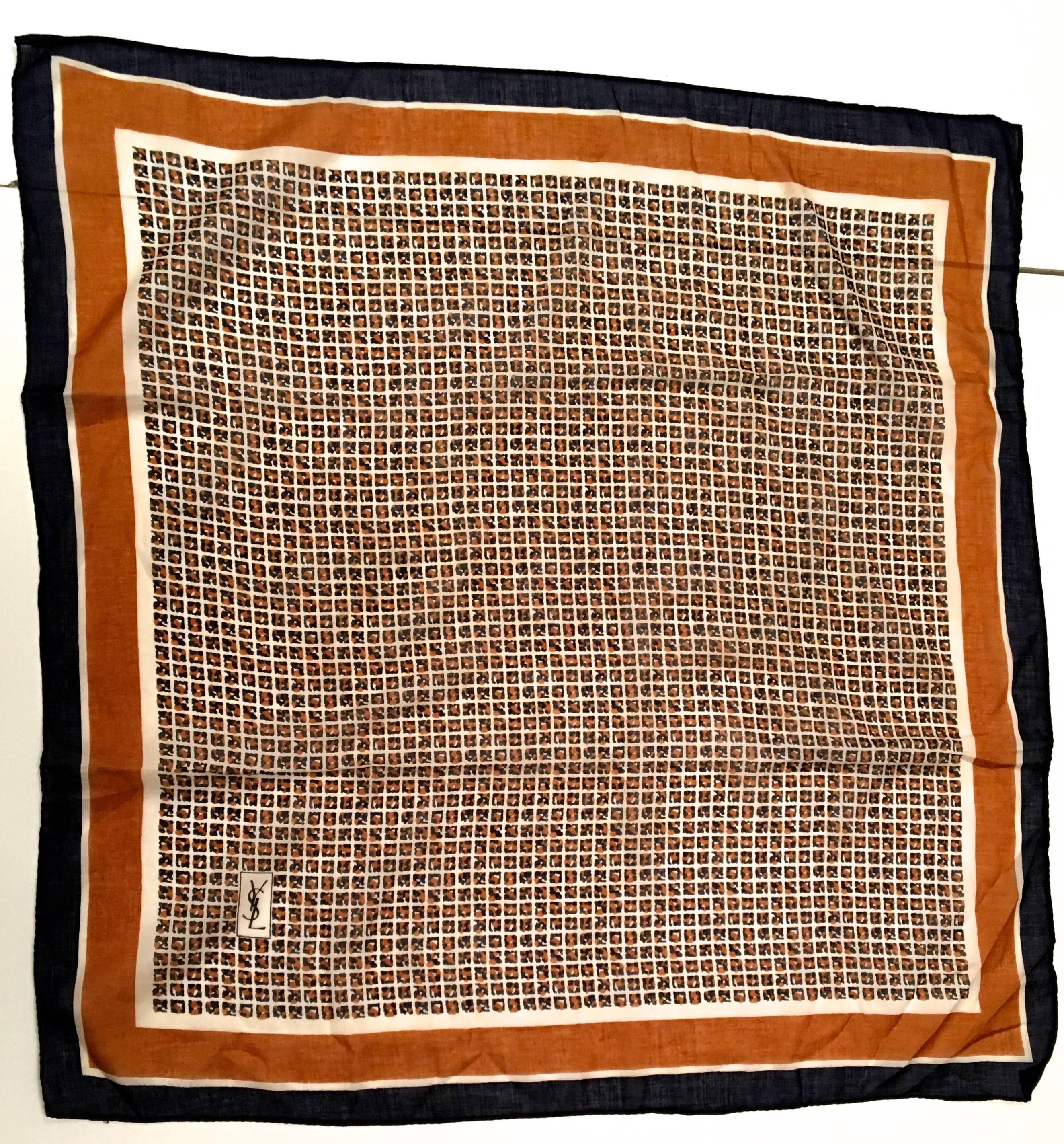 Yves Saint Laurent Scarf (YSL) - 1980’s - 100% Cotton For Sale 4